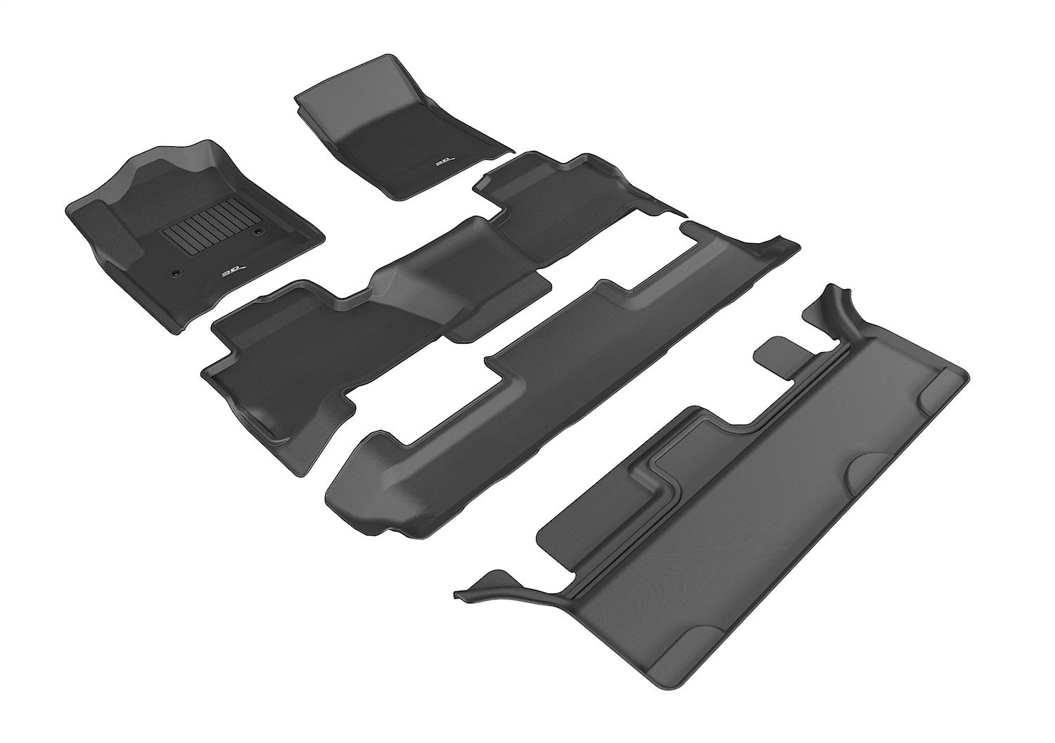 3D MAXpider L1GM01401509 KAGU Floor Mat; Black; 4 pc.; 2 pc. Front Row; 1 pc. 2nd Row; 1 pc. 3rd Row; 3D MAXpider L1GM01401509