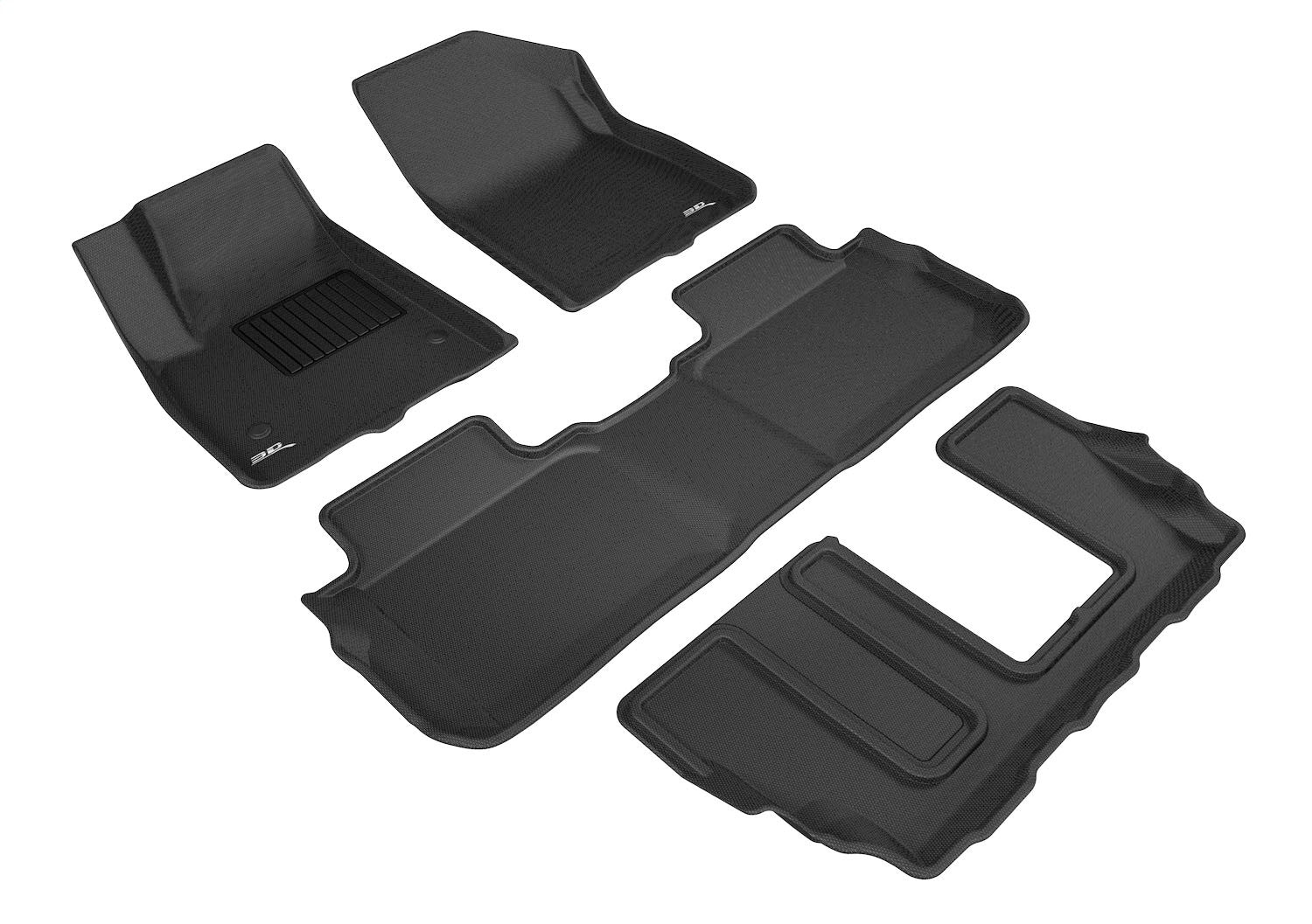 3D MAXpider L1GM02101509 KAGU Floor Mat; Black; 4 pc.; 2 pc. Front Row; 1 pc. 2nd Row; 1 pc. 3rd Row; 3D MAXpider L1GM02101509