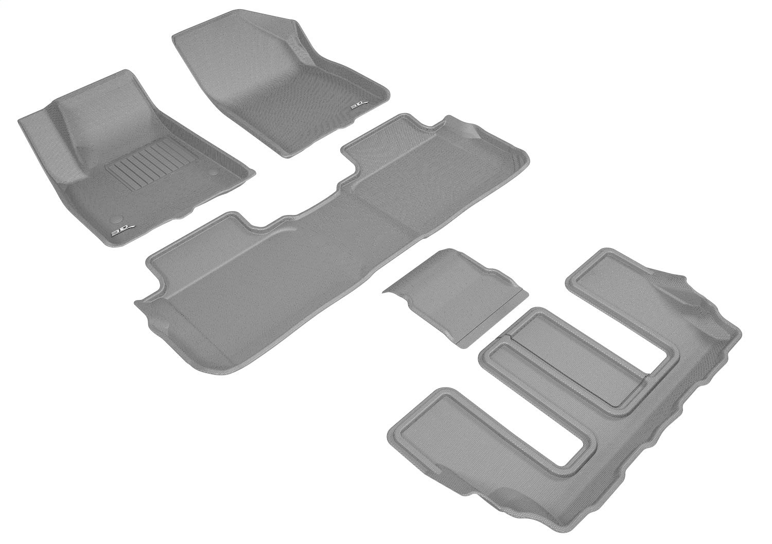 3D MAXpider L1GM02201501 KAGU Floor Mat; Gray; 5 pc.; 2 pc. Front Row; 2 pc. 2nd Row; 1 pc. 3rd Row; 3D MAXpider L1GM02201501