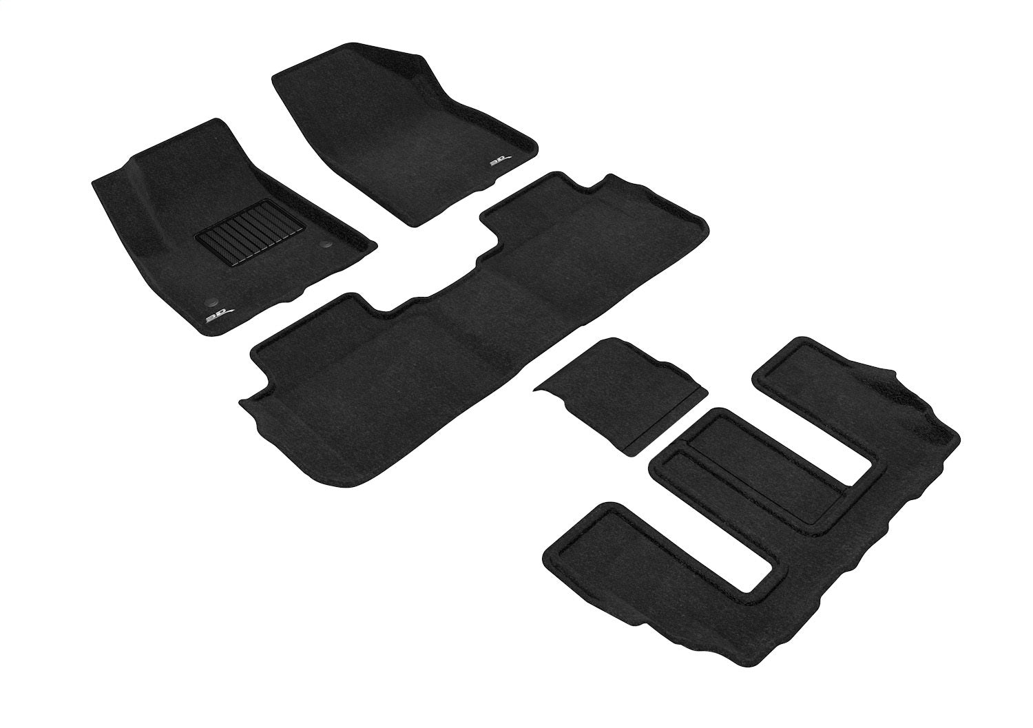 3D MAXpider L1GM02204609 ELEGANT Floor Mat; 5 pc.; Front Rear and Third Row; w/Bucket 2nd Row; Black; 3D MAXpider L1GM02204609