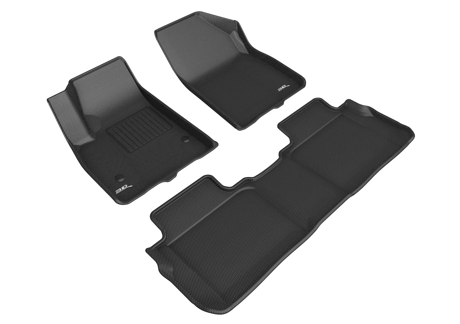 3D MAXpider L1GM02701509 KAGU Floor Mat; Black; 3 pc.; 2 pc. Front Row; 1 pc. 2nd Row; 3D MAXpider L1GM02701509