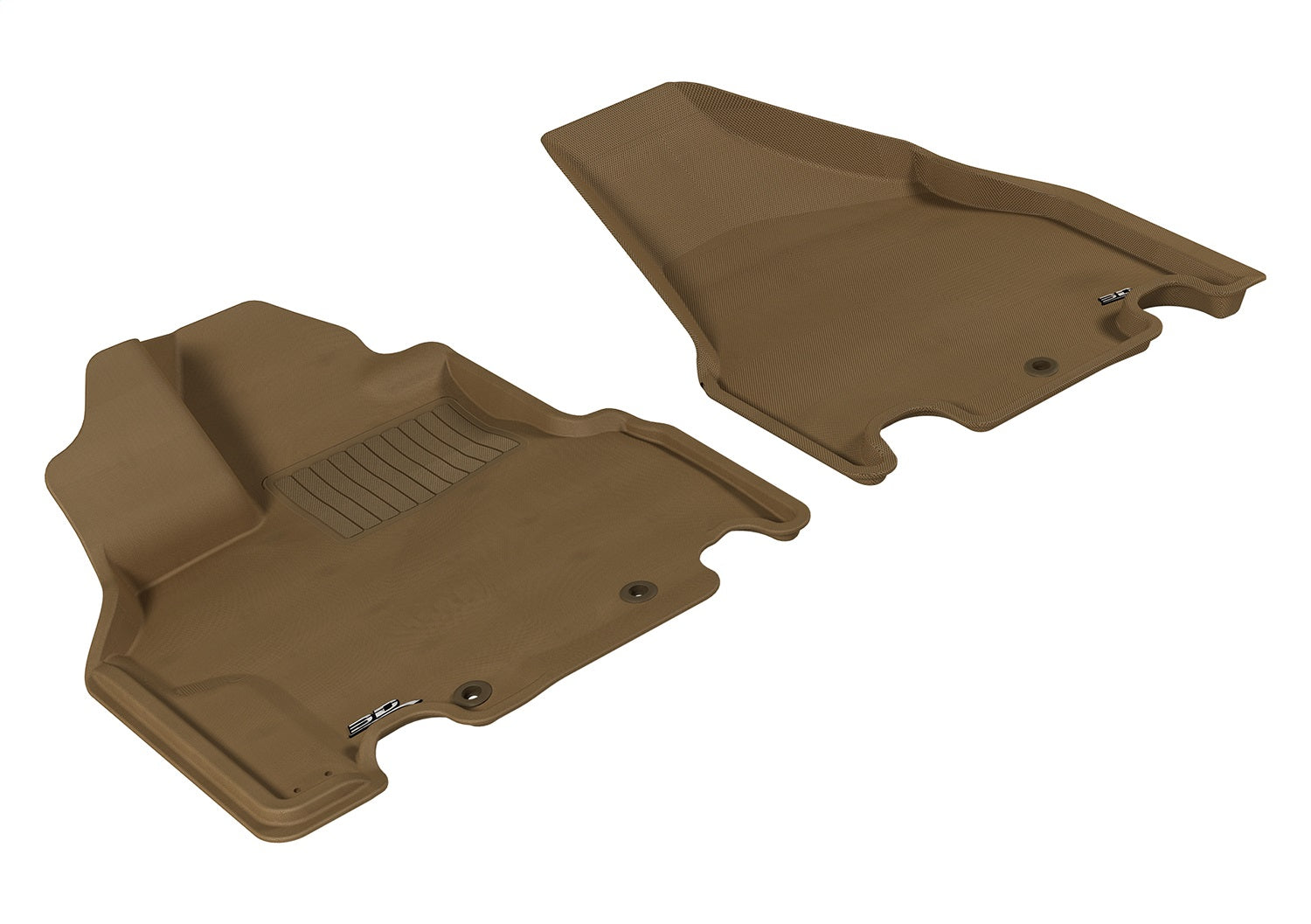 3D MAXpider L1HD03811502 KAGU Floor Mat; Tan; 2 pc.; Front; [Available While Supplies Last]; 3D MAXpider L1HD03811502