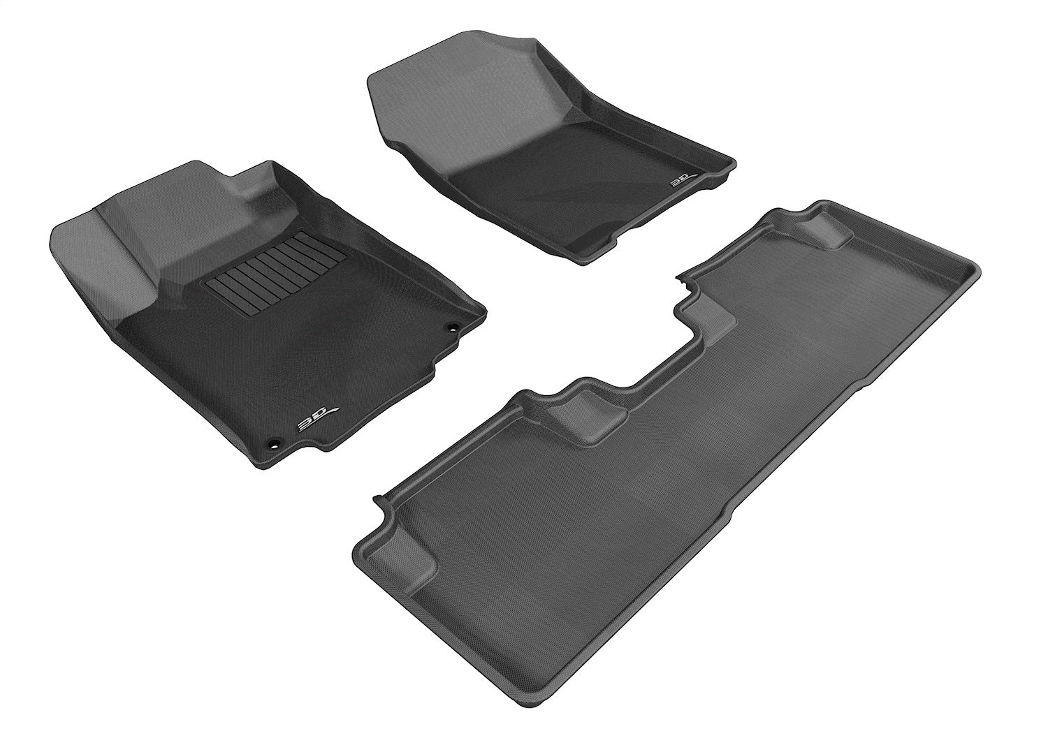 3D MAXpider L1HD04301509 KAGU Floor Mat; Black; 3 pc.; 2 pc. Front Row; 1 pc. 2nd Row; 3D MAXpider L1HD04301509