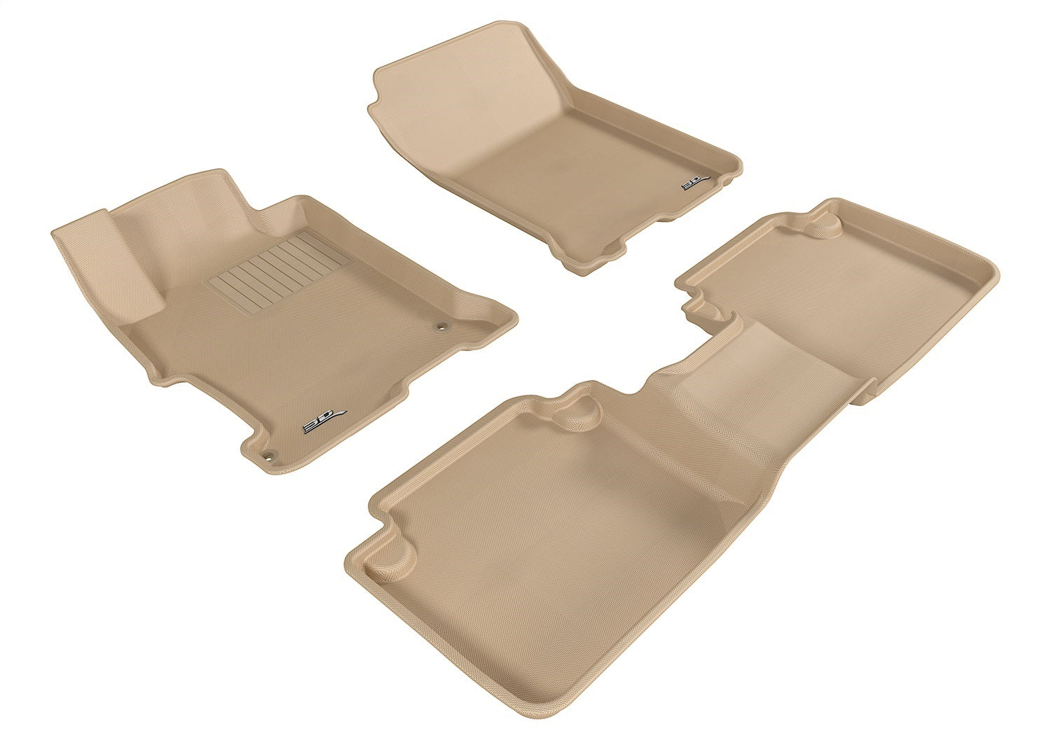 3D MAXpider L1HD04801502 KAGU Floor Mat; Tan; 3 pc.; 2 pc. Front Row; 1 pc. 2nd Row; 3D MAXpider L1HD04801502