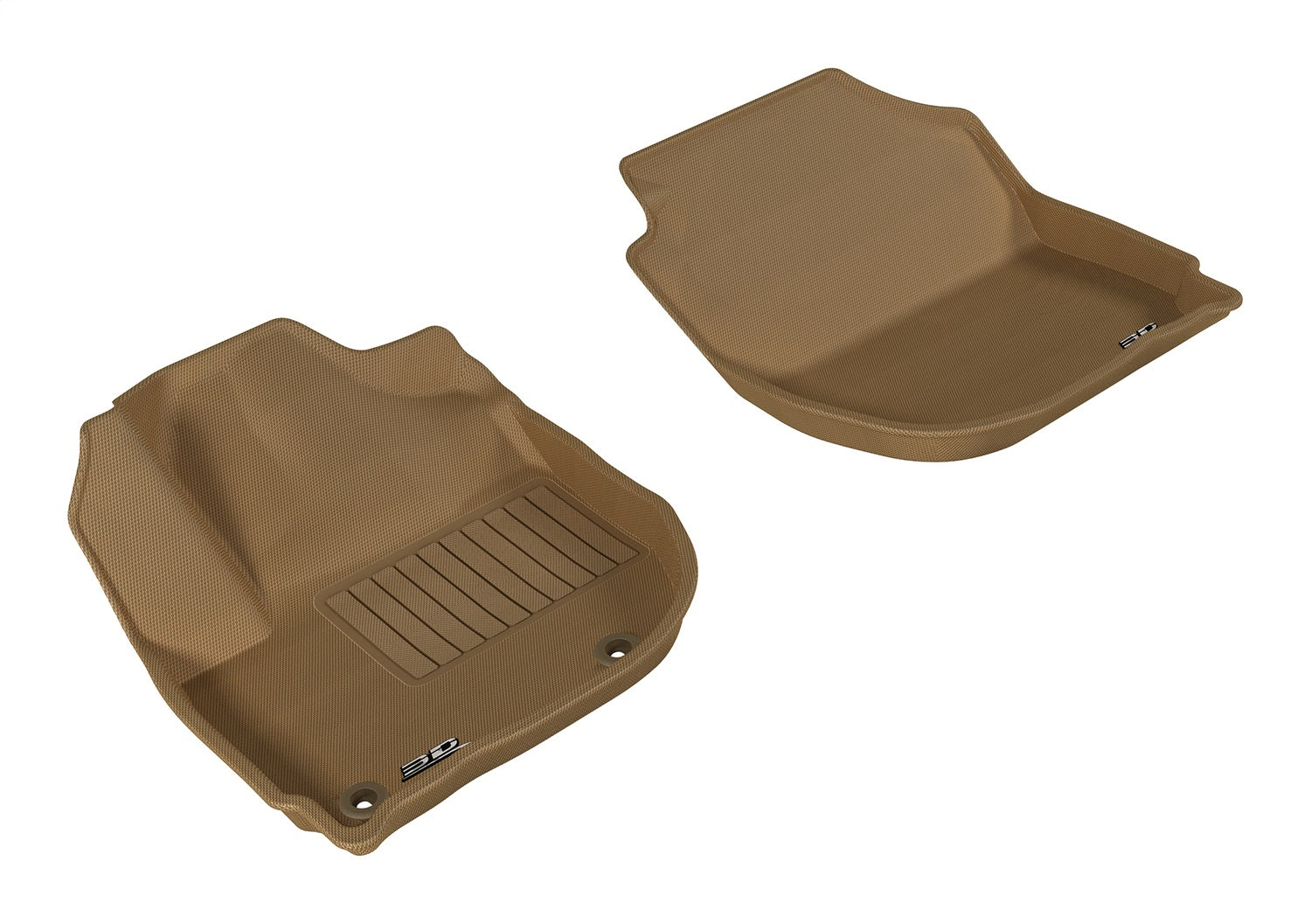 3D MAXpider L1HD05511502 KAGU Floor Mat; Tan; 2 pc.; Front; [Available While Supplies Last]; 3D MAXpider L1HD05511502