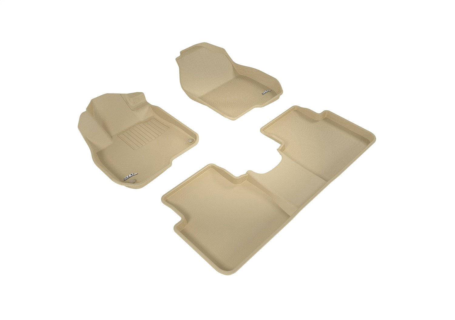 3D MAXpider L1HD08601502 KAGU Floor Mat; Tan; 3 pc.; 2 pc. Front Row; 1 pc. 2nd Row; 3D MAXpider L1HD08601502