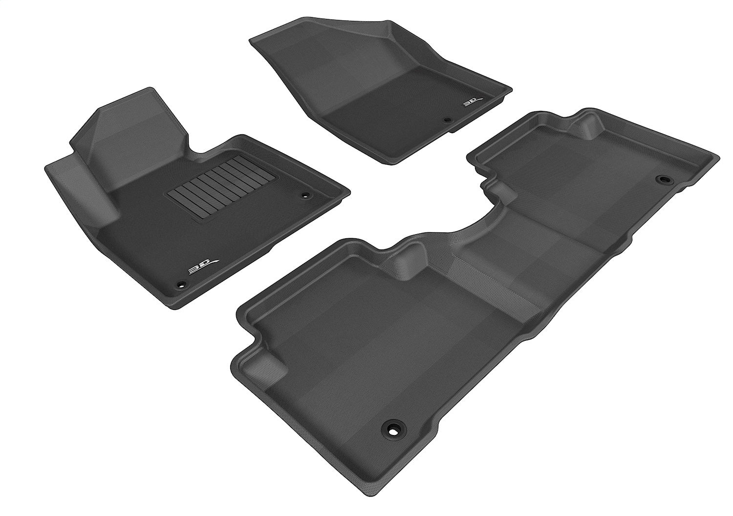 3D MAXpider L1HY01701509 KAGU Floor Mat; Black; 3 pc.; 2 pc. Front Row; 1 pc. 2nd Row; 3D MAXpider L1HY01701509