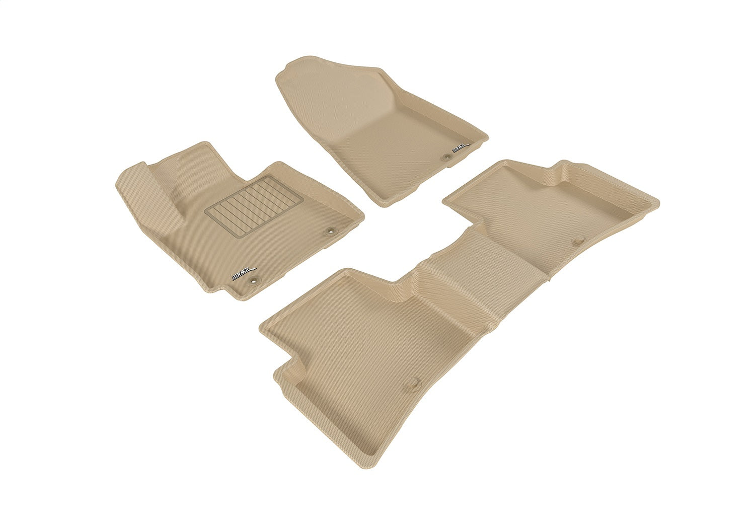 3D MAXpider L1HY06601502 KAGU Floor Mat; Tan; 3 pc.; 2 pc. Front Row; 1 pc. 2nd Row; 3D MAXpider L1HY06601502