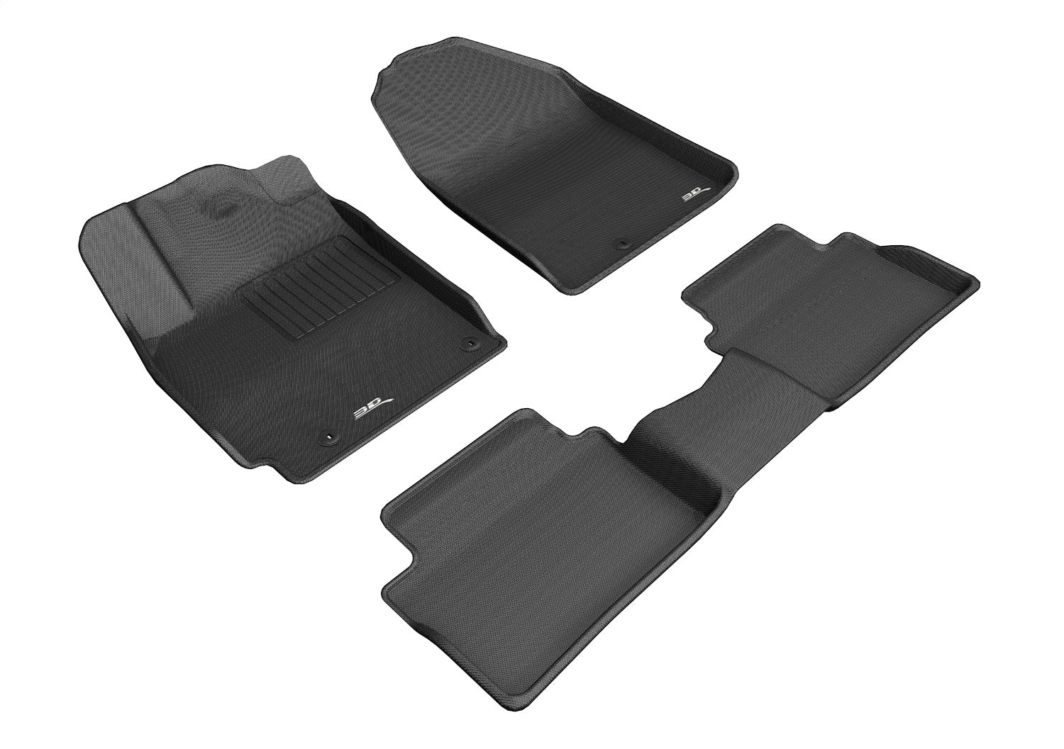 3D MAXpider L1HY08901509 KAGU Floor Mat; 3 pc.; Front Rear and Third Row; Black; 3D MAXpider L1HY08901509
