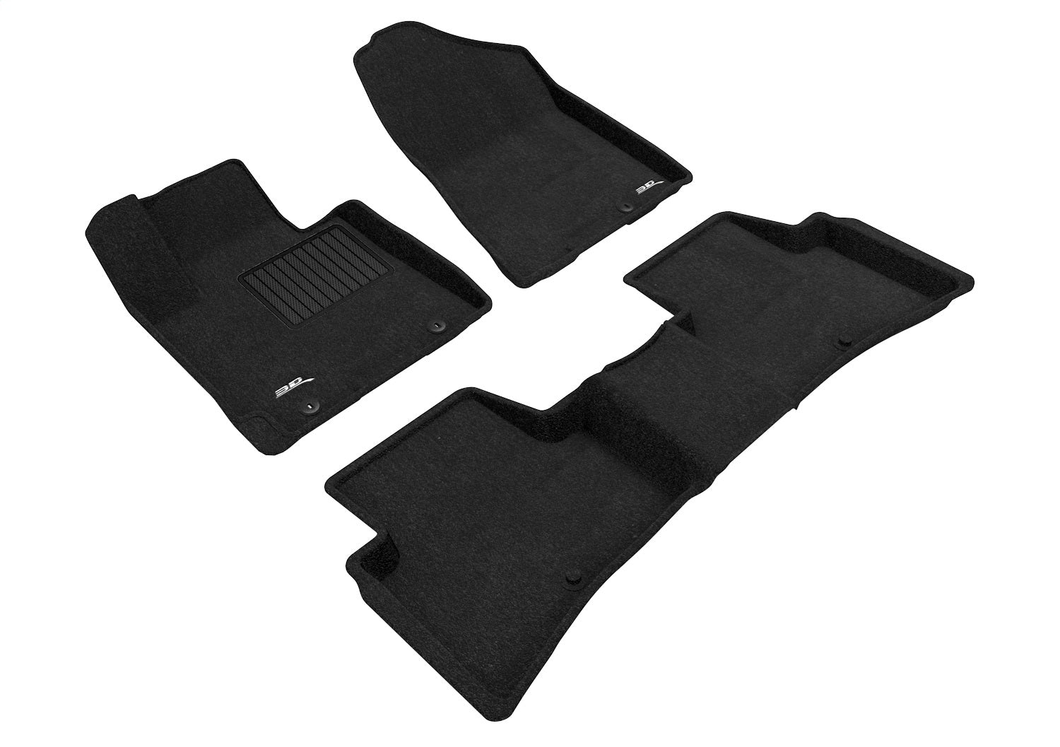 3D MAXpider L1HY09804609 ELEGANT Floor Mat; 3 pc.; 1st/2nd Row; Front and Rear; Black; 3D MAXpider L1HY09804609