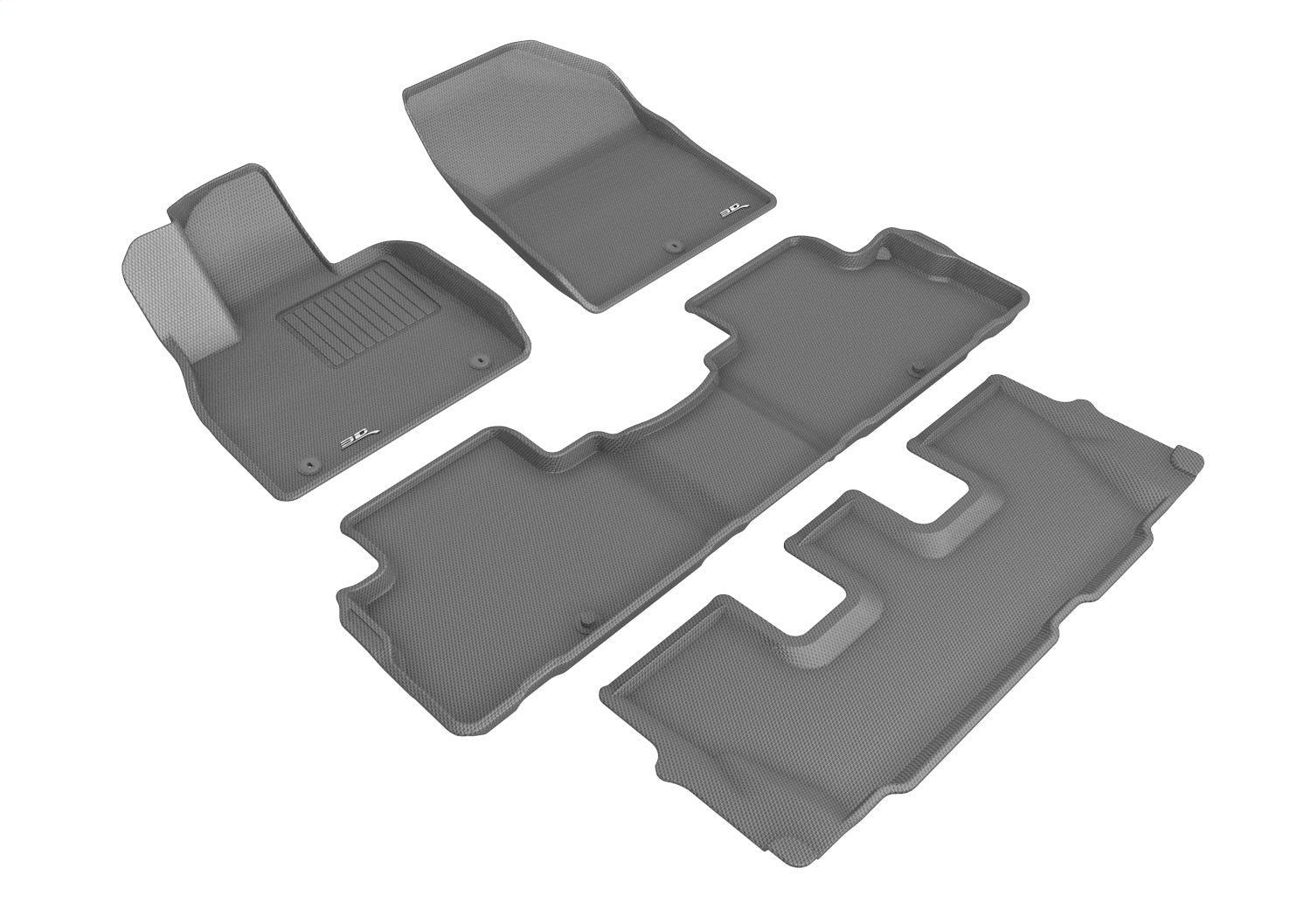 3D MAXpider L1HY10001501 KAGU Floor Mat; Gray; 4 pc.; Front Rear and Third Row; 3D MAXpider L1HY10001501