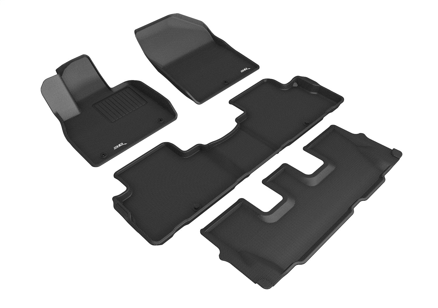 3D MAXpider L1HY10001509 KAGU Floor Mat; Black; 4 pc.; 2 pc. Front Row; 1 pc. 2nd Row; 1 pc. 3rd Row; 3D MAXpider L1HY10001509