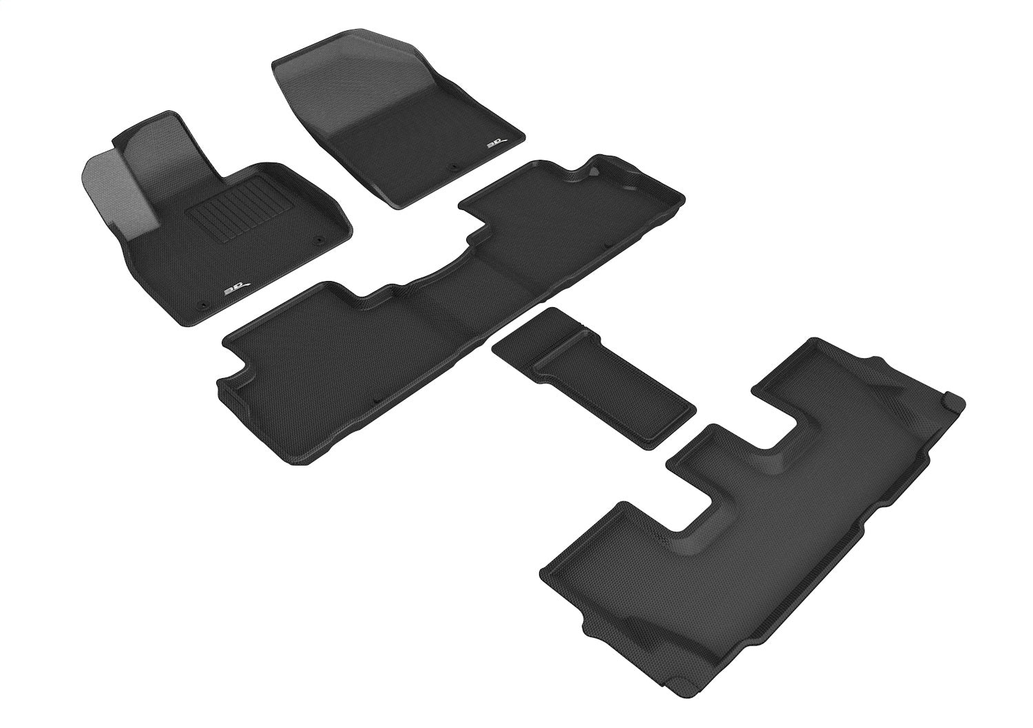 3D MAXpider L1HY10101509 KAGU Floor Mat; Black; 5 pc.; 2 pc. Front Row; 1 pc. 2nd Row; 2 pc. 3rd Row; 3D MAXpider L1HY10101509