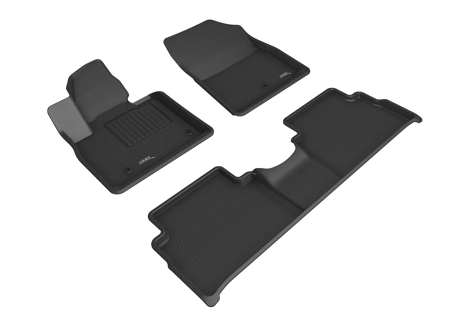3D MAXpider L1HY11201509 KAGU Floor Mat; Black; 3 pc.; 2 pc. Front Row; 1 pc. 2nd Row; 3D MAXpider L1HY11201509