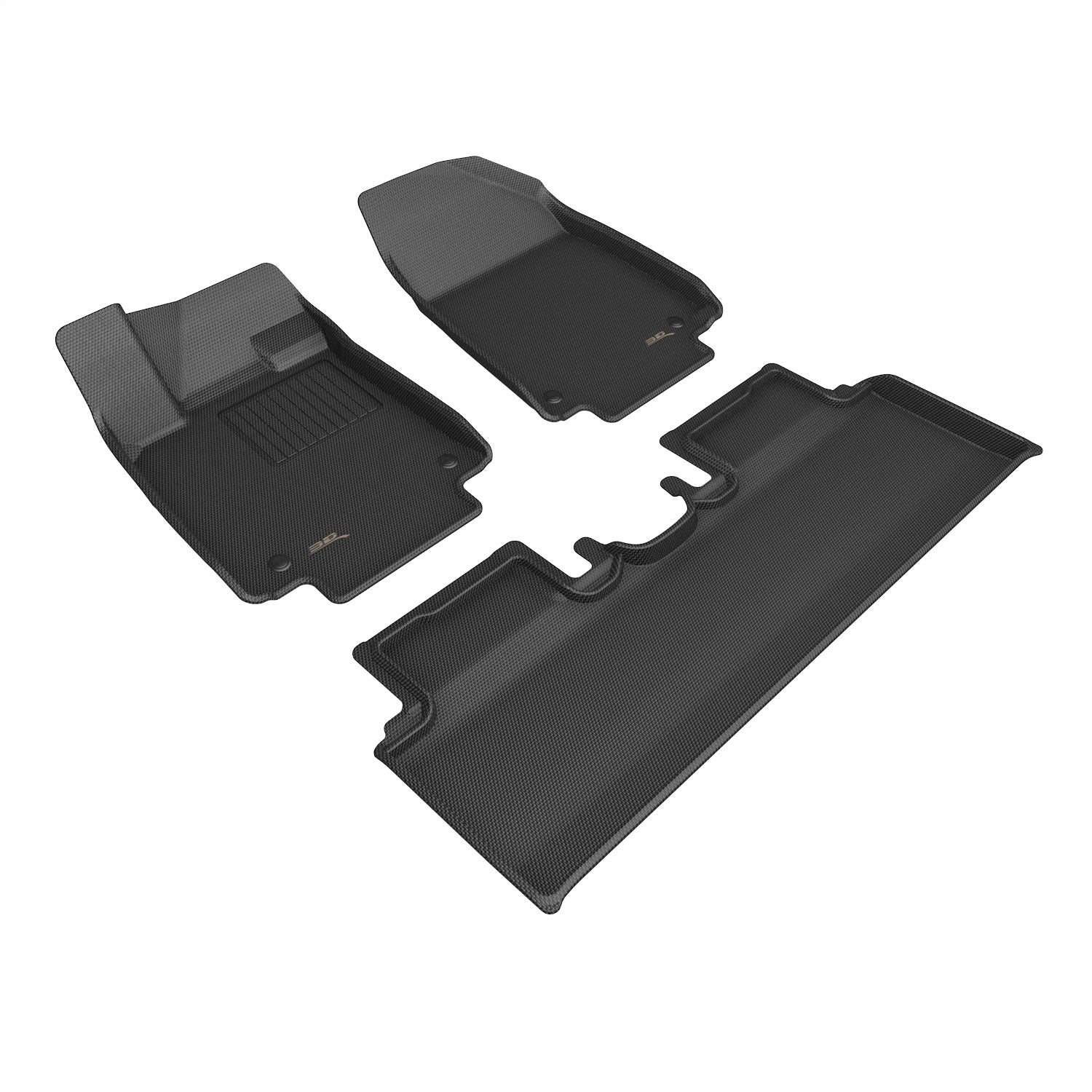 3D MAXpider L1HY13401509 KAGU Floor Mat; Black; 3 pc.; 2 pc. Front Row; 1 pc. 2nd Row; 3D MAXpider L1HY13401509