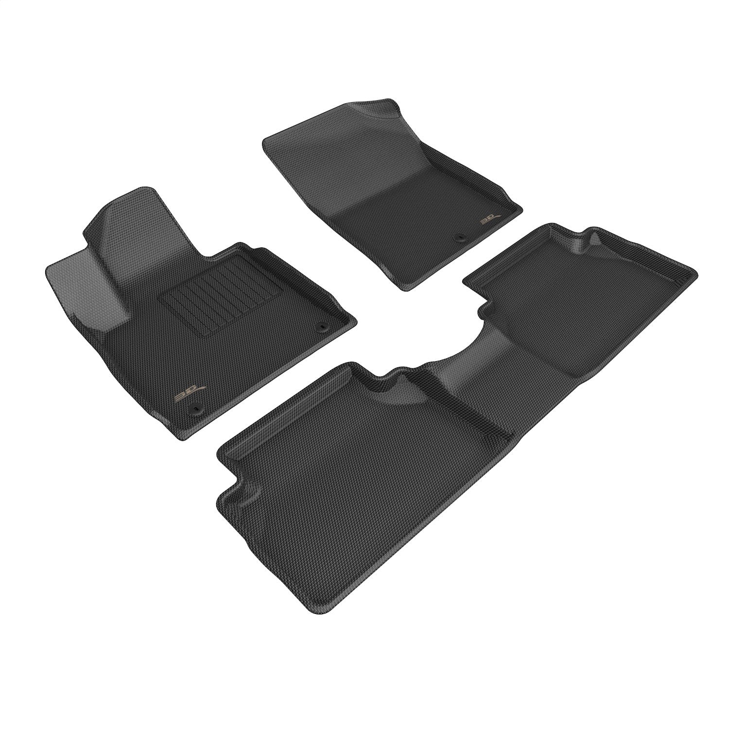 3D MAXpider L1HY13801509 KAGU Floor Mat; Black; 3 pc.; 2 pc. Front Row; 1 pc. 2nd Row; 3D MAXpider L1HY13801509