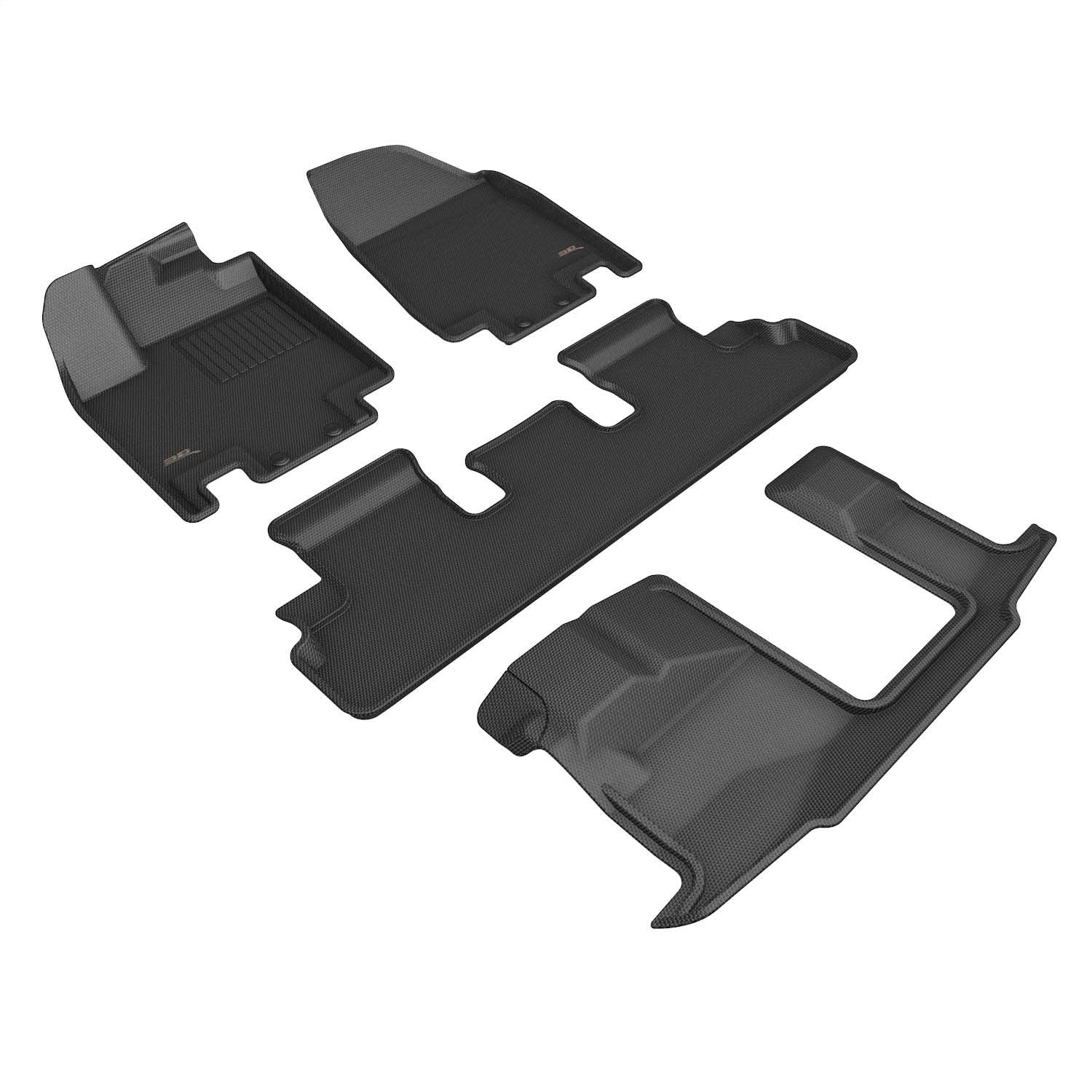 3D MAXpider L1IN03201509 KAGU Floor Mat; Black; 4 pc.; 2 pc. Front Row; 1 pc. 2nd Row; 1 pc. 3rd Row; 3D MAXpider L1IN03201509