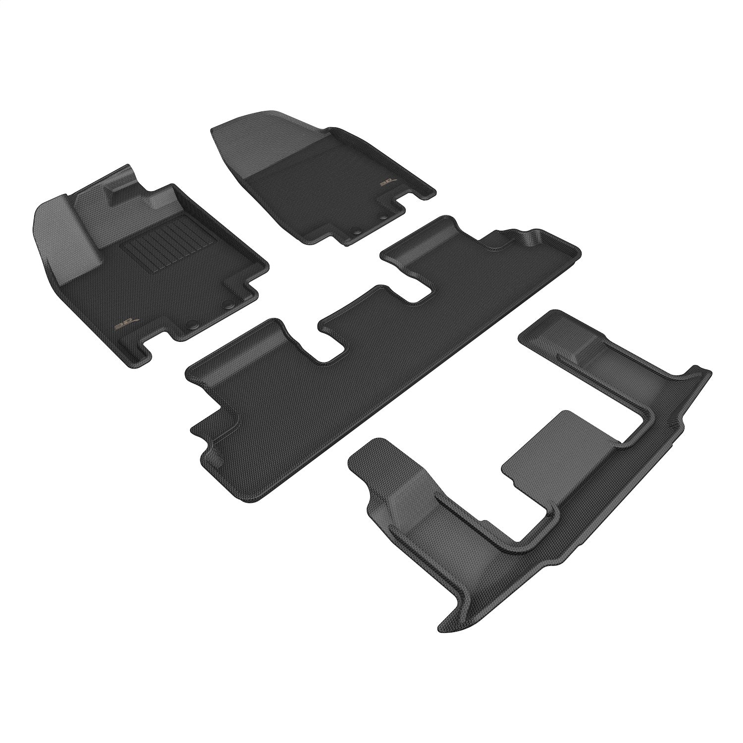 3D MAXpider L1IN03401509 KAGU Floor Mat; Black; 4 pc.; 2 pc. Front Row; 1 pc. 2nd Row; 1 pc. 3rd Row; 3D MAXpider L1IN03401509