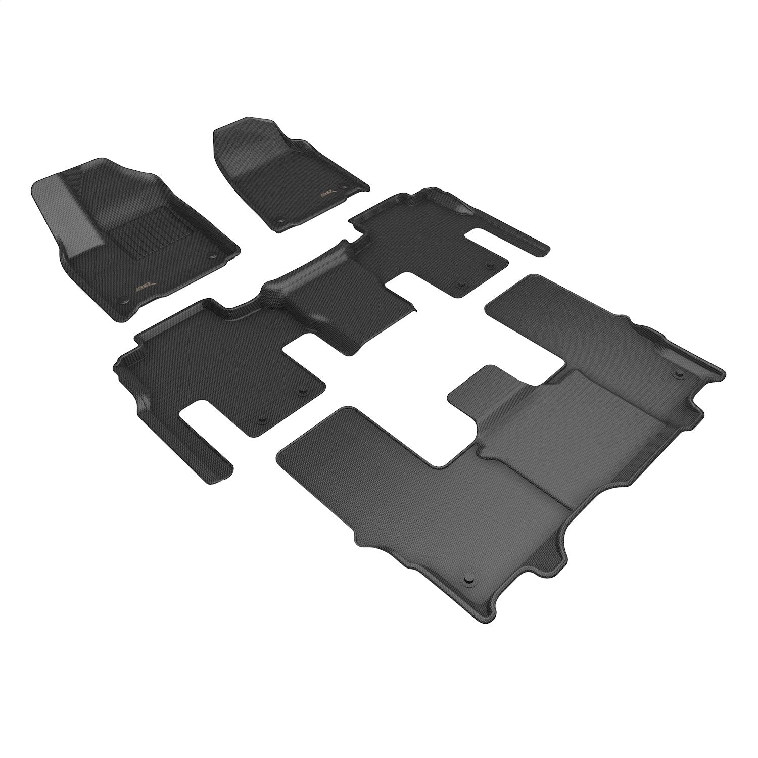 3D MAXpider L1JP02801509 KAGU Floor Mat; Black; 4 pc.; 2 pc. Front Row; 1 pc. 2nd Row; 1 pc. 3rd Row; 3D MAXpider L1JP02801509