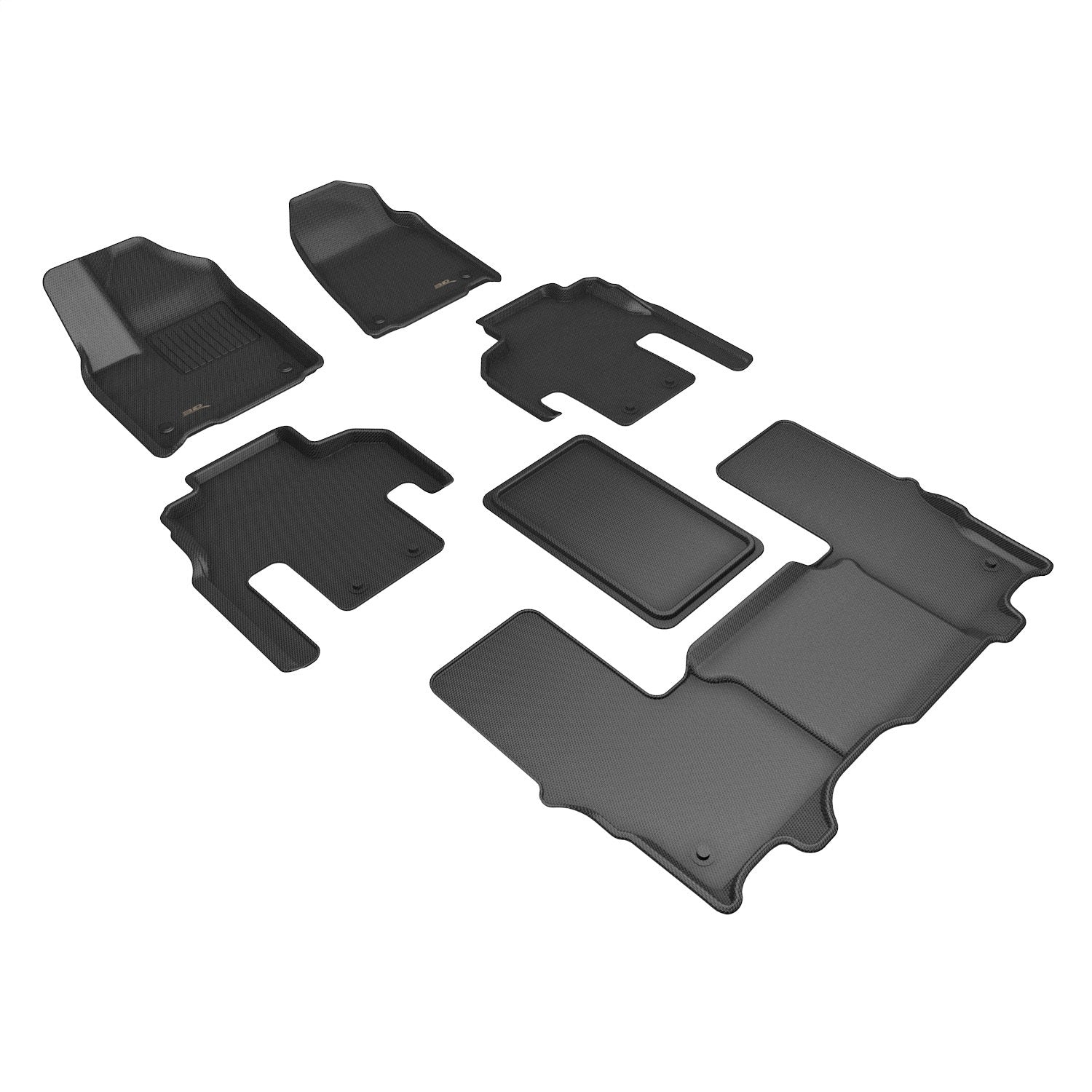 3D MAXpider L1JP03301509 KAGU Floor Mat; Black; 6 pc.; 2 pc. Front Row; 1 pc. 2nd Row; 3 pc. 3rd Row; 3D MAXpider L1JP03301509