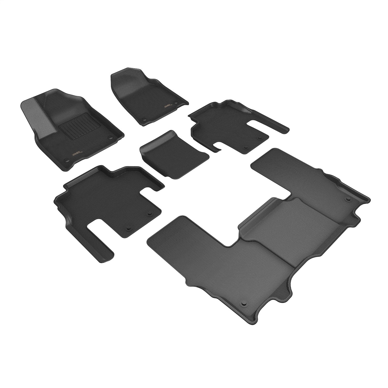 3D MAXpider L1JP03401509 KAGU Floor Mat; Black; 6 pc.; 2 pc. Front Row; 3 pc. 2nd Row; 1 pc. 3rd Row; 3D MAXpider L1JP03401509