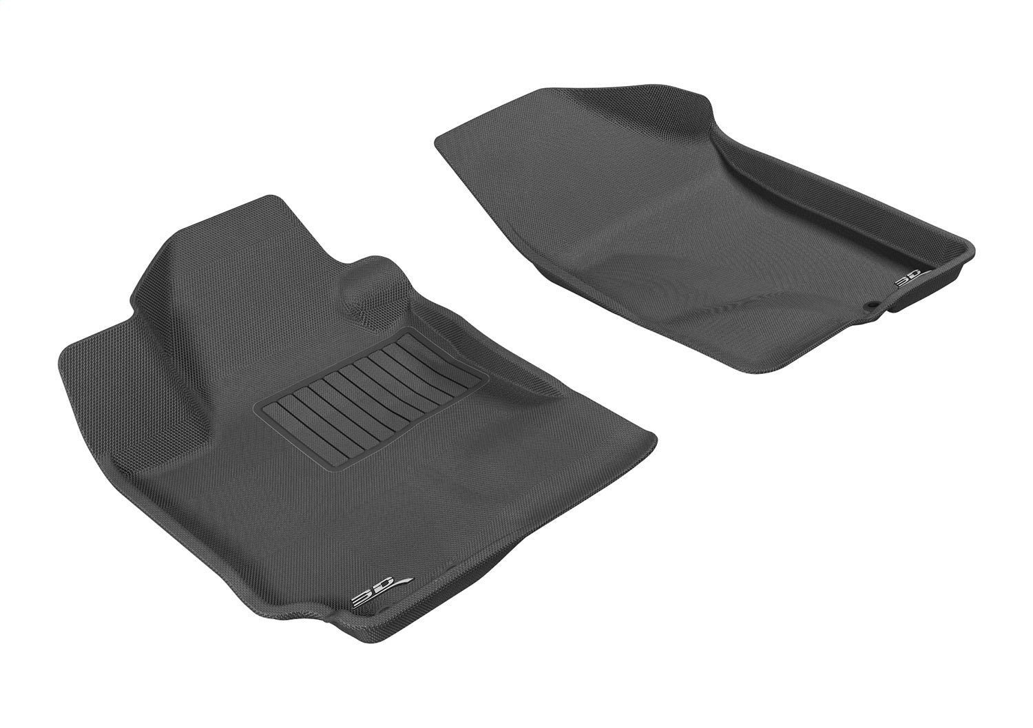 3D MAXpider L1KA01011509 KAGU Floor Mat; Black; 2 pc.; Front; [Available While Supplies Last]; 3D MAXpider L1KA01011509