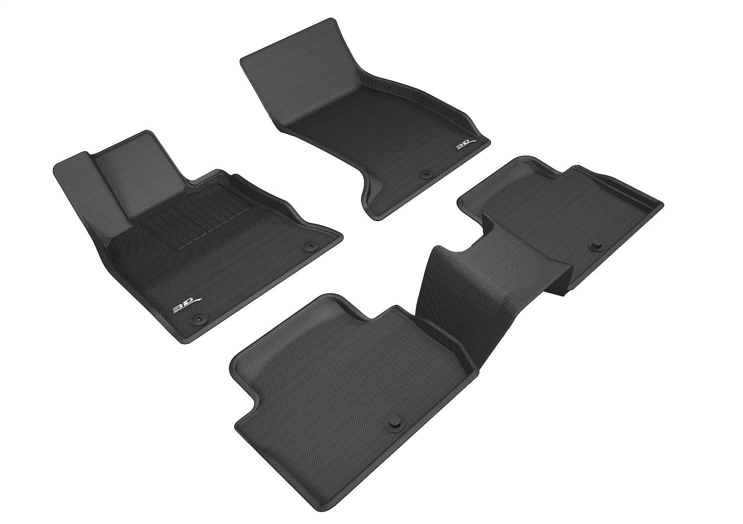 3D MAXpider L1KA04501509 KAGU Floor Mat; Black; 3 pc.; 2 pc. Front Row; 1 pc. 2nd Row; 3D MAXpider L1KA04501509
