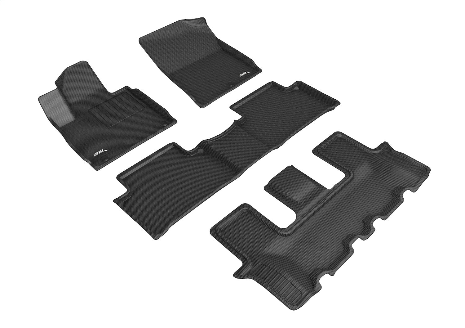 3D MAXpider L1KA06201509 KAGU Floor Mat; Black; 4 pc.; 2 pc. Front Row; 1 pc. 2nd Row; 1 pc. 3rd Row; 3D MAXpider L1KA06201509