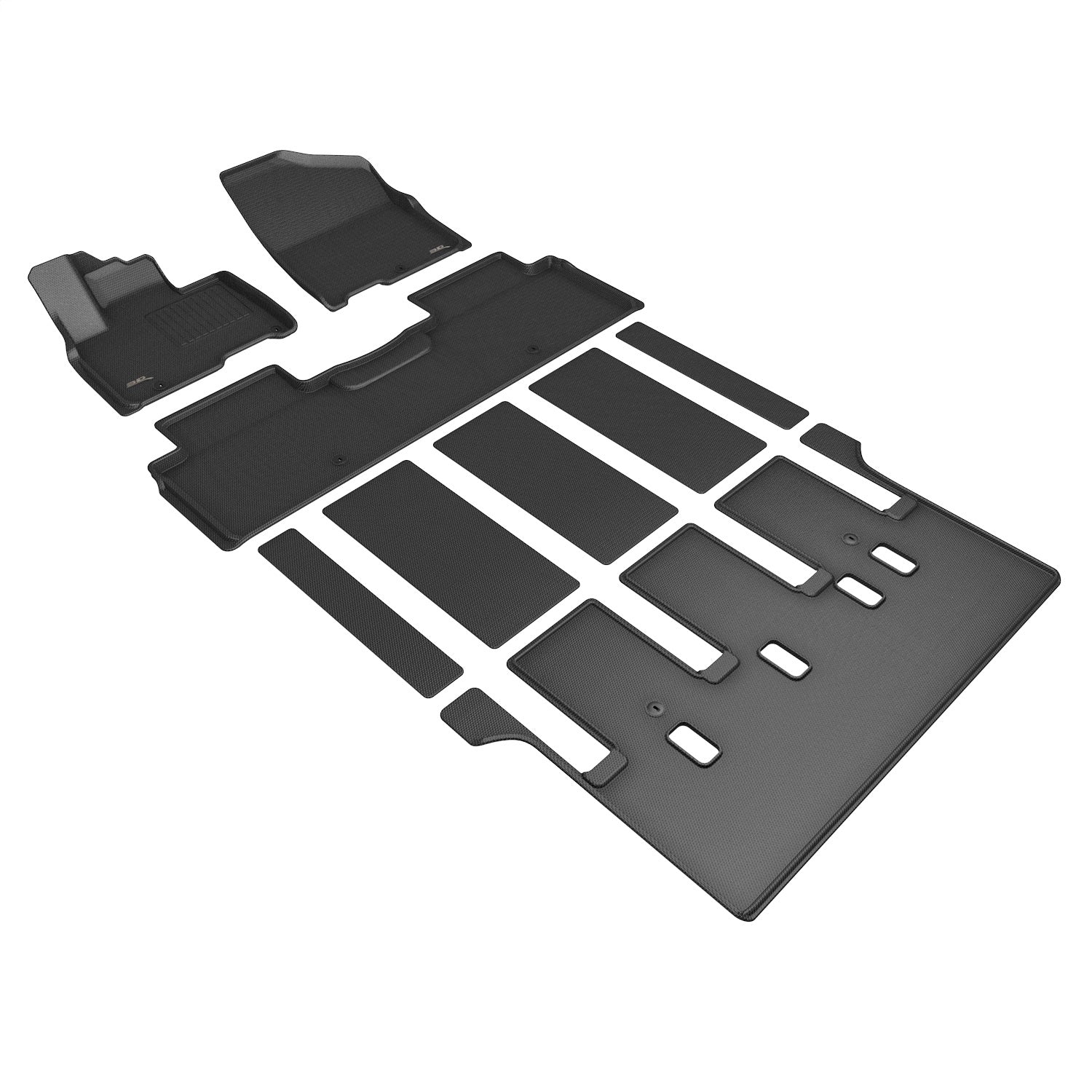 3D MAXpider L1KA06301509 KAGU Floor Mat; Black; 3 pc.; 2 pc. Front Row; 1 pc. 2nd Row; 3D MAXpider L1KA06301509