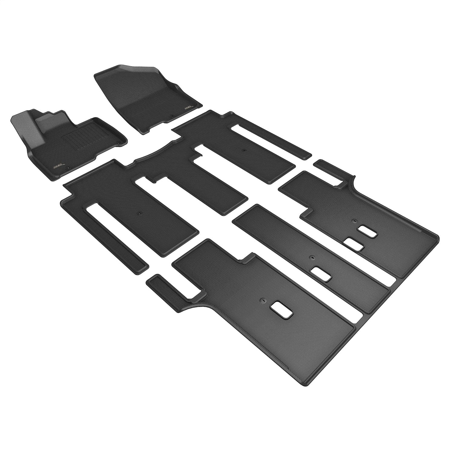 3D MAXpider L1KA06401509 KAGU Floor Mat; Black; 4 pc.; 2 pc. Front Row; 1 pc. 2nd Row; 1 pc. 3rd Row; 3D MAXpider L1KA06401509