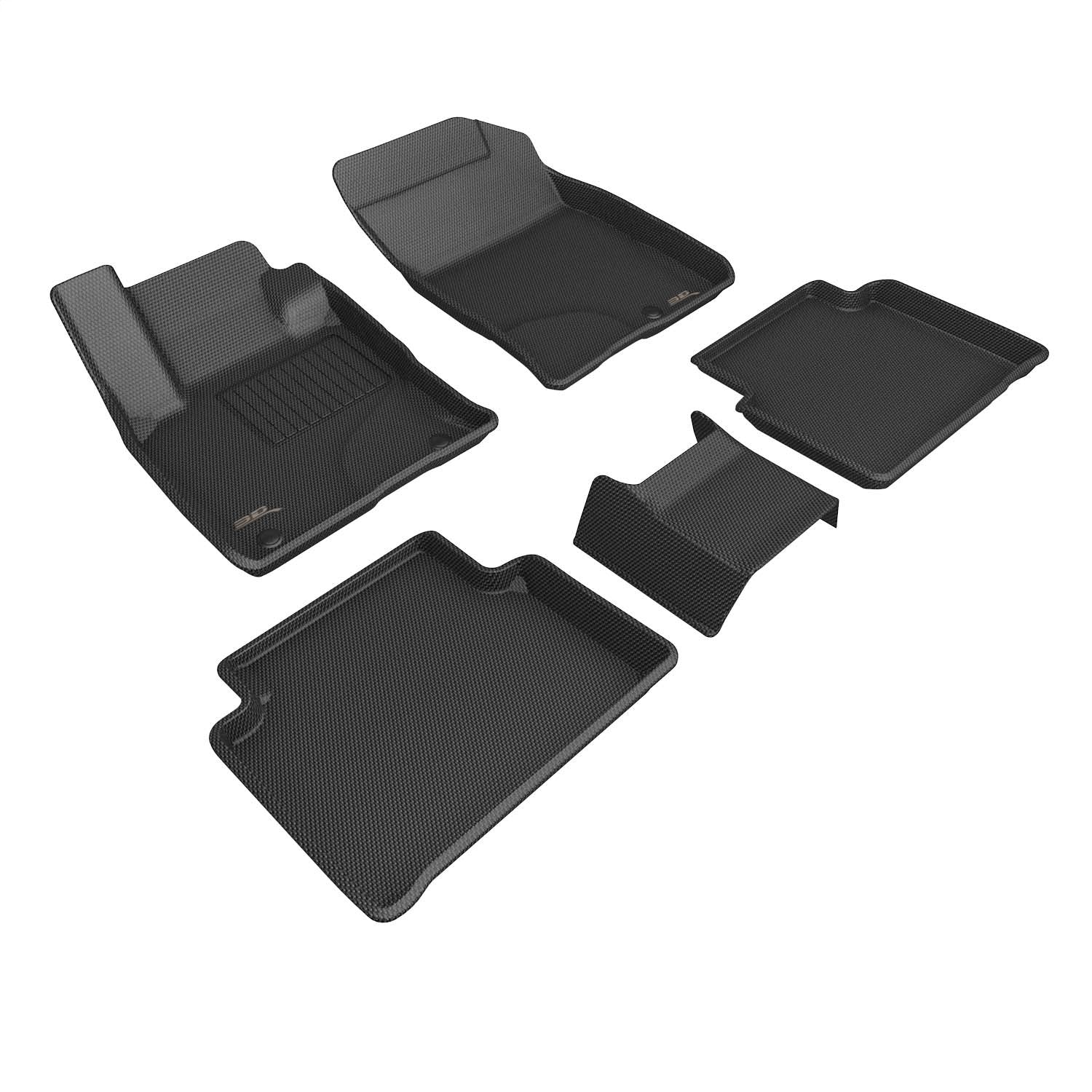 3D MAXpider L1LC01601509 KAGU Floor Mat; Black; 3 pc.; 2 pc. Front Row; 1 pc. 2nd Row; 3D MAXpider L1LC01601509