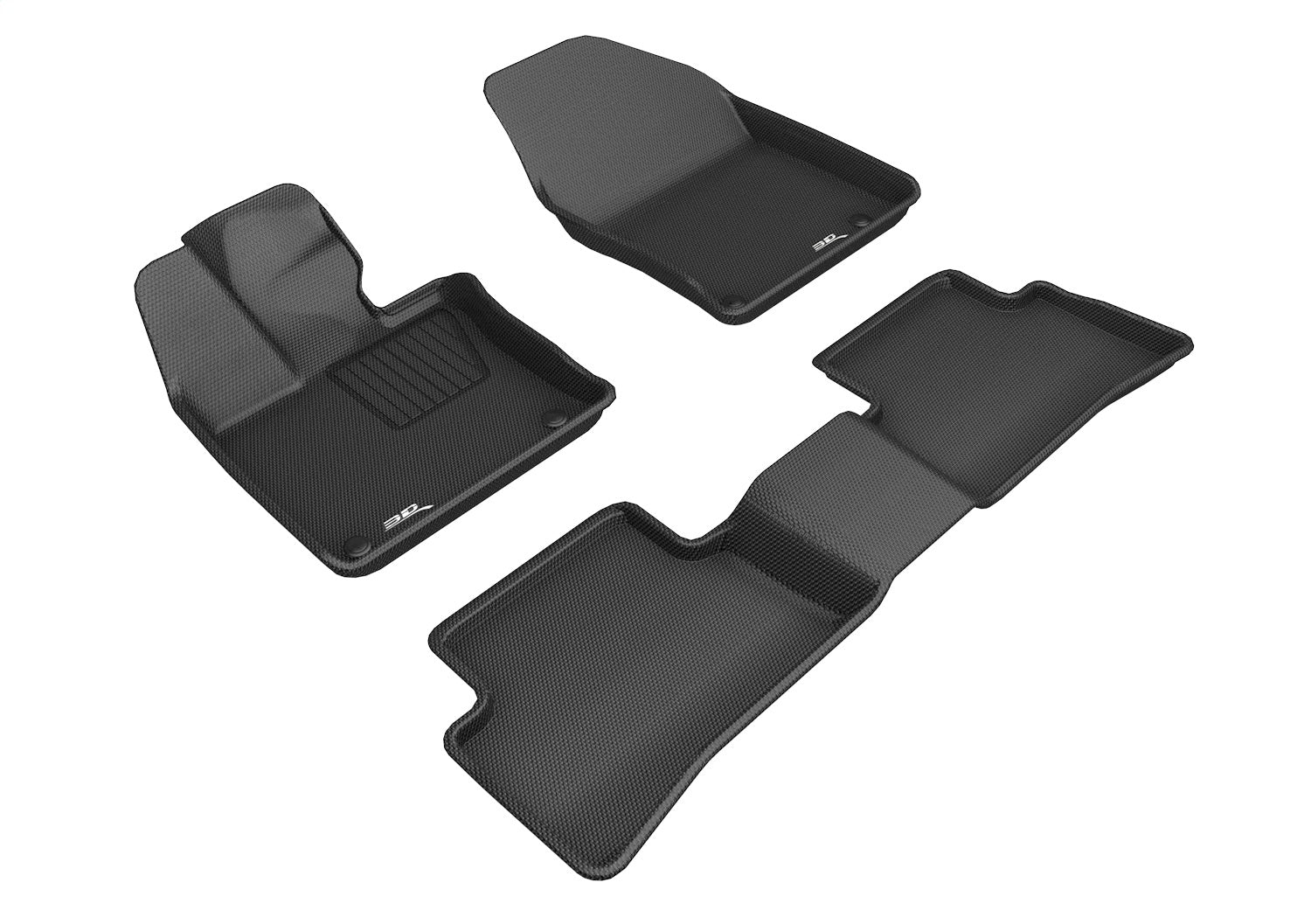 3D MAXpider L1LX06601509 KAGU Floor Mat; Black; 3 pc.; 2 pc. Front Row; 1 pc. 2nd Row; 3D MAXpider L1LX06601509