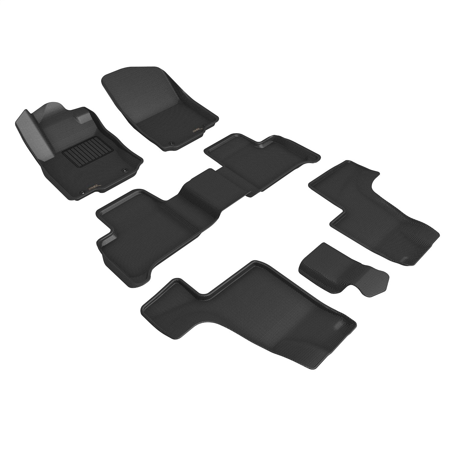 3D MAXpider L1MB03901509 KAGU Floor Mat; Black; 5 pc.; 2 pc. Front Row; 1 pc. 2nd Row; 22 pc. 3rd Row; 3D MAXpider L1MB03901509