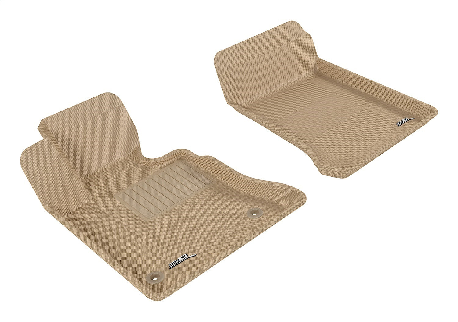 3D MAXpider L1MB05111502 KAGU Floor Mat; Tan; 2 pc.; Front; 3D MAXpider L1MB05111502