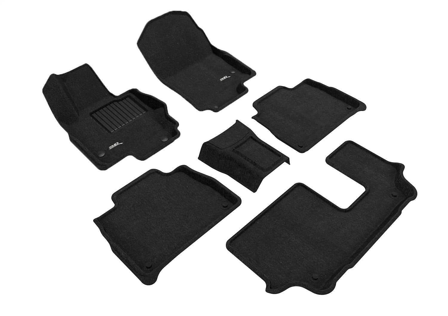 3D MAXpider L1MB12004609 ELEGANT Floor Mat; 6 pc.; Front Rear and Third Row; Black; 3D MAXpider L1MB12004609