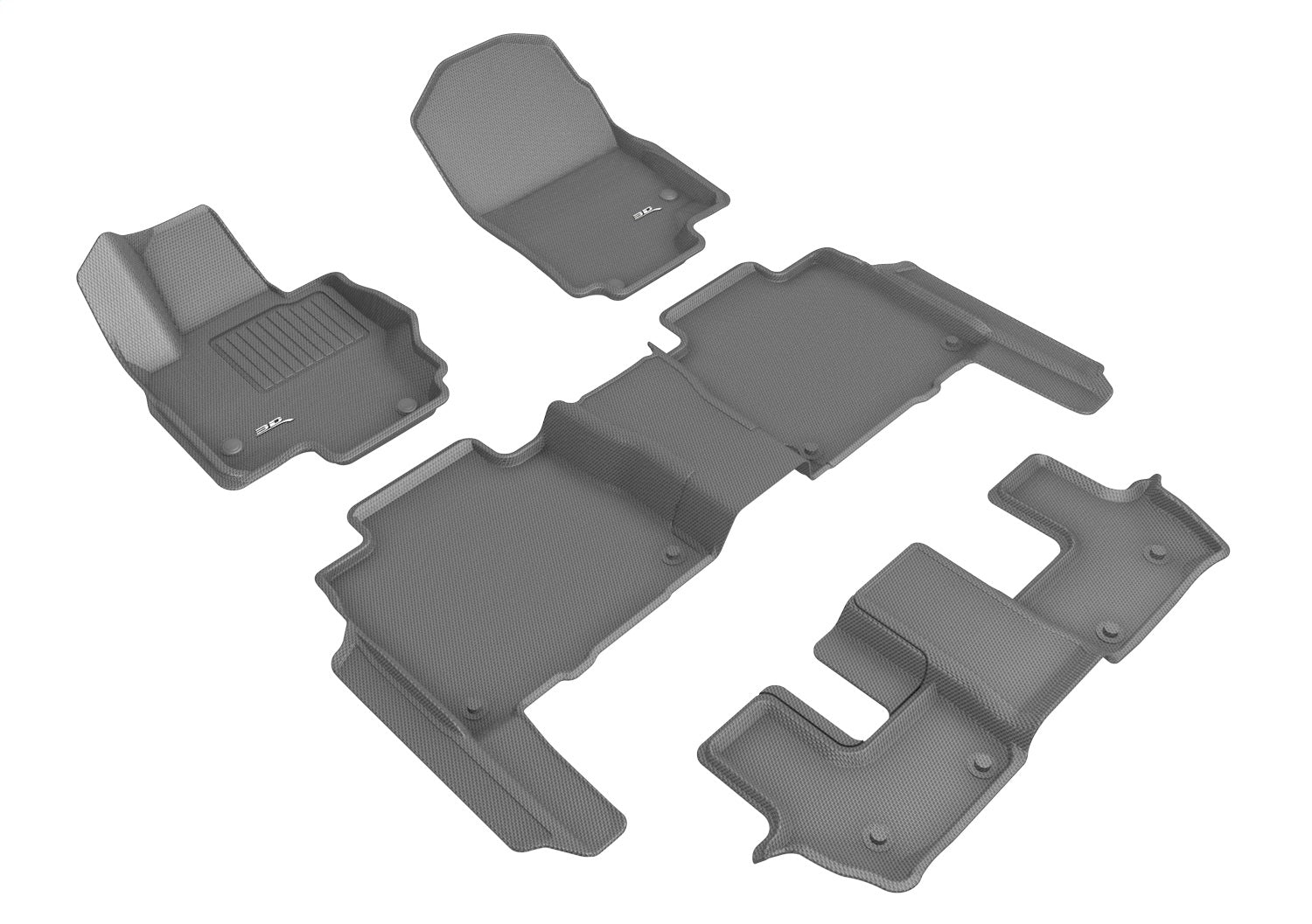 3D MAXpider L1MB13001501 KAGU Floor Mat; Gray; 4 pc.; Front Rear and Third Row; 3D MAXpider L1MB13001501