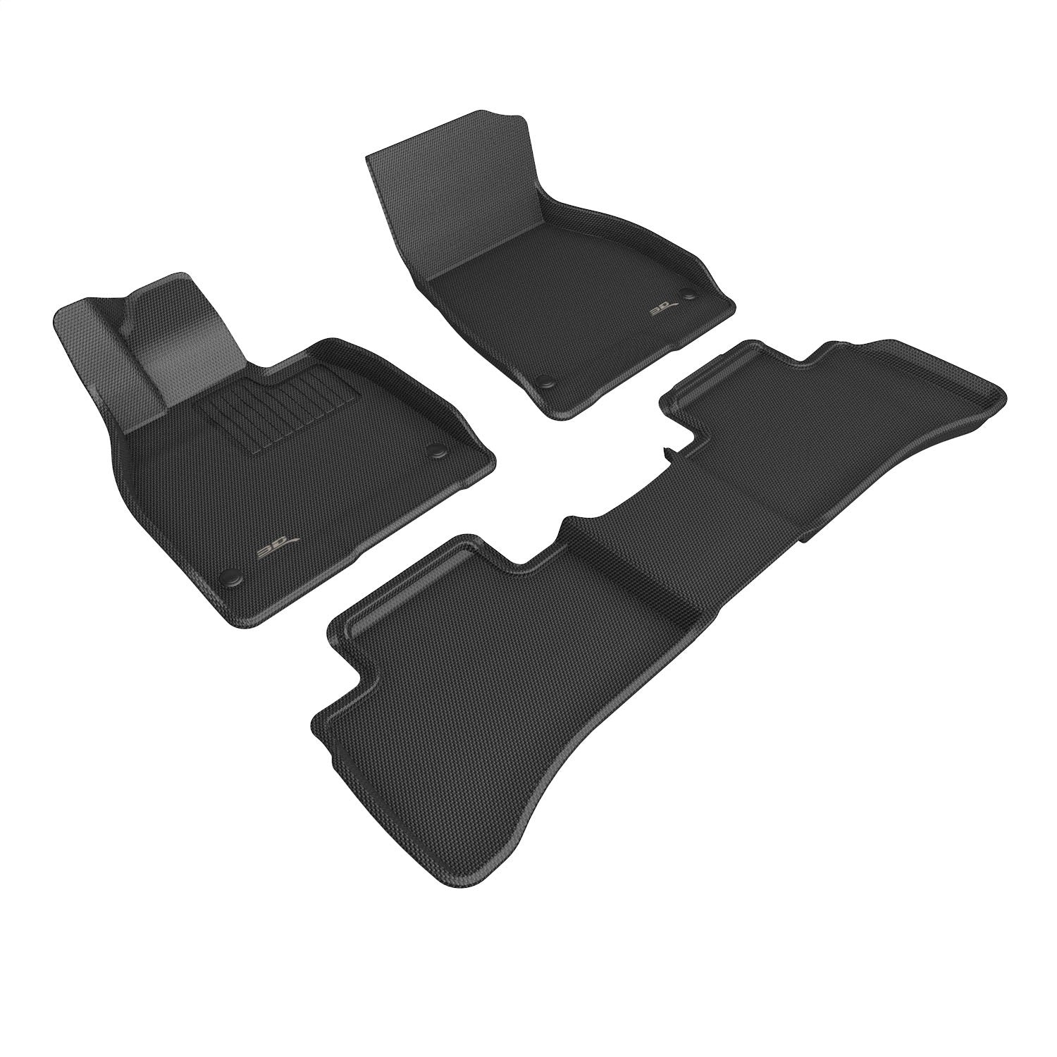 3D MAXpider L1MB16701509 KAGU Floor Mat; Black; 3 pc.; 2 pc. Front Row; 1 pc. 2nd Row; Sedan Only; 3D MAXpider L1MB16701509