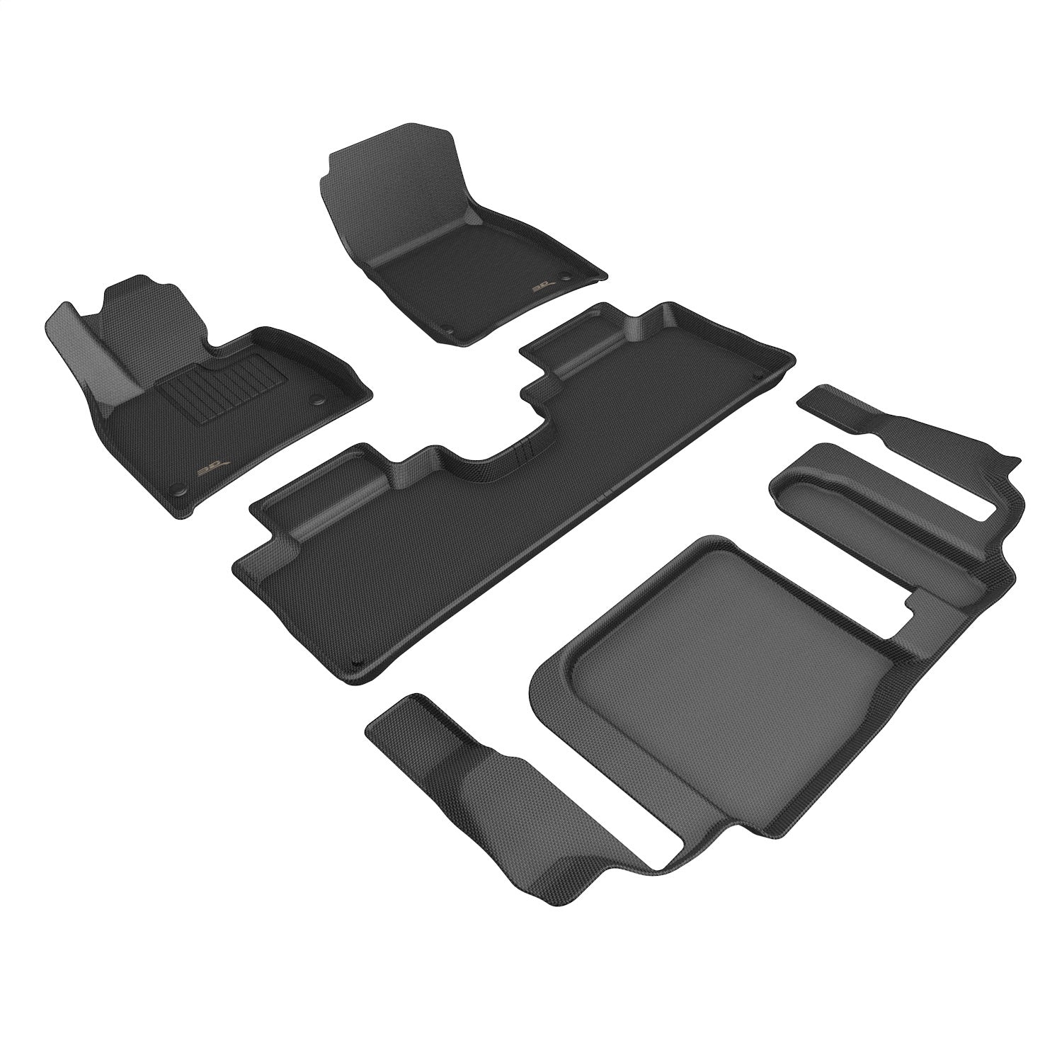 3D MAXpider L1MB18701509 KAGU Floor Mat; Black; 4 pc.; 2 pc. Front Row; 1 pc. 2nd Row; 1 pc. 3rd Row; 3D MAXpider L1MB18701509