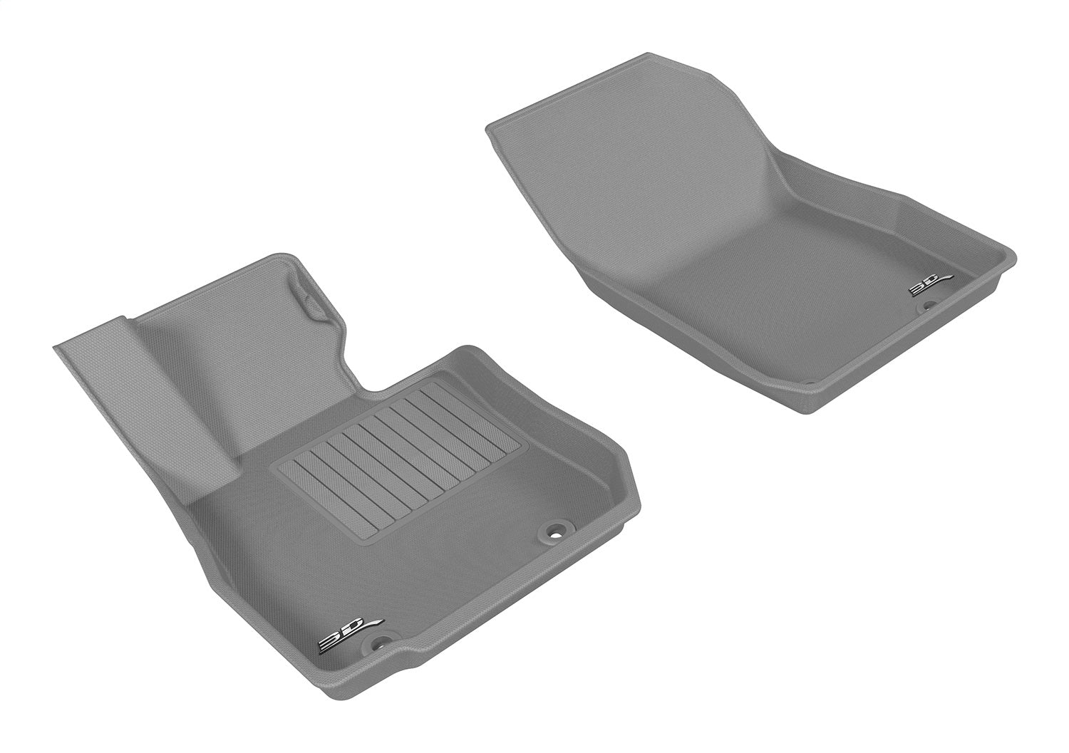 3D MAXpider L1MZ05111501 KAGU Floor Mat; Gray; 2 pc.; Front; [Available While Supplies Last]; 3D MAXpider L1MZ05111501