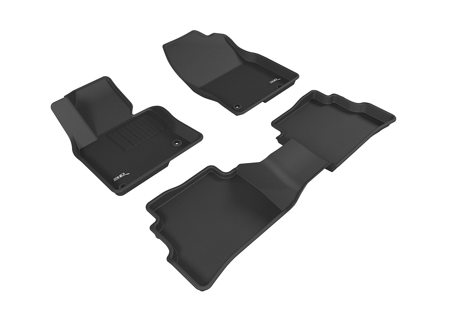 3D MAXpider L1MZ05801509 KAGU Floor Mat; Black; 3 pc.; 2 pc. Front Row; 1 pc. 2nd Row; 3D MAXpider L1MZ05801509