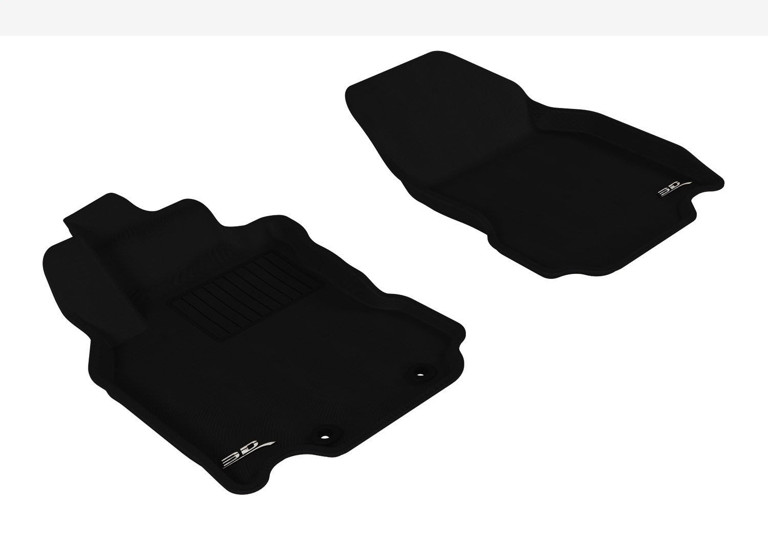 3D MAXpider L1NS02611509 KAGU Floor Mat; Black; 2 pc.; Front; [Available While Supplies Last]; 3D MAXpider L1NS02611509
