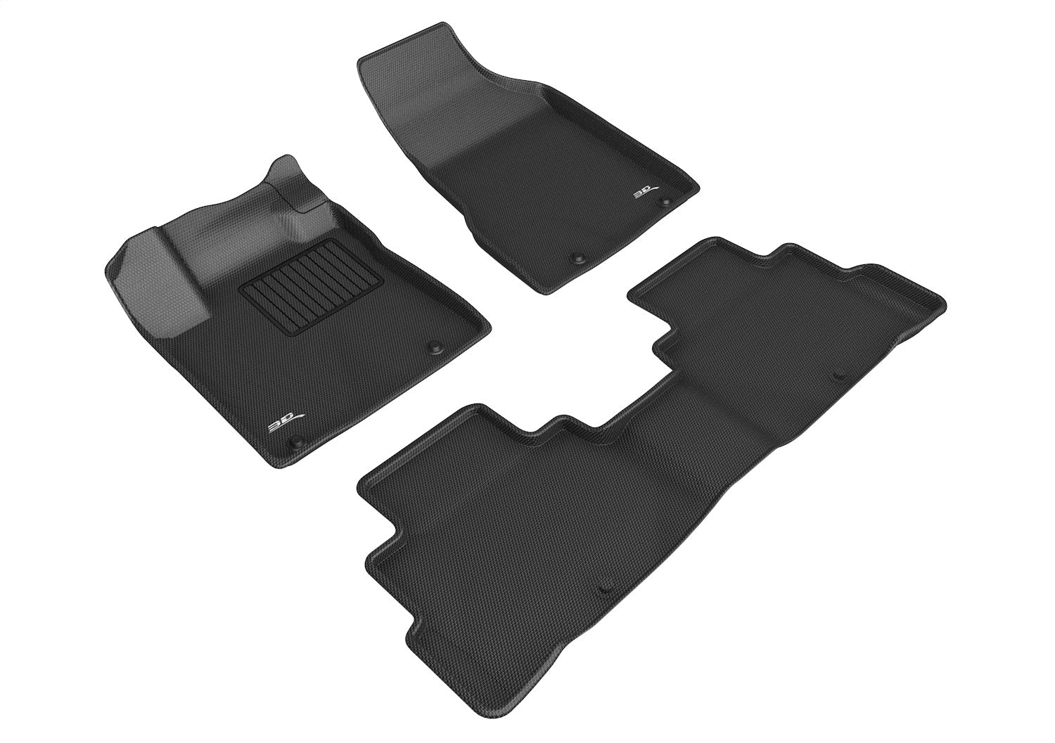 3D MAXpider L1NS12701509 KAGU Floor Mat; Black; 3 pc.; 2 pc. Front Row; 1 pc. 2nd Row; 3D MAXpider L1NS12701509