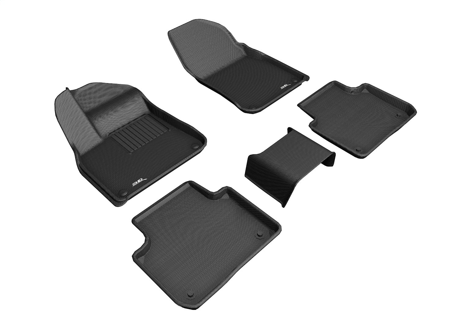 3D MAXpider L1PO01901509 KAGU Floor Mat; Black; 5 pc.; 2 pc. Front Row; 3 pc. 2nd Row; 3D MAXpider L1PO01901509