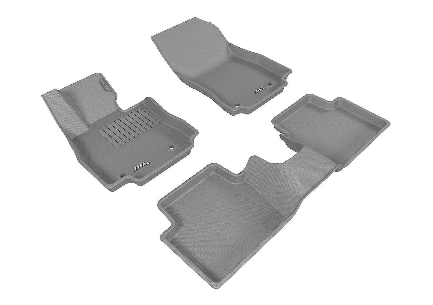 3D MAXpider L1SC00701501 KAGU Floor Mat; Gray; 3 pc.; 1 pc. Front Row; 2 pc. 2nd Row; w/Seat Belt Cover; 3D MAXpider L1SC00701501