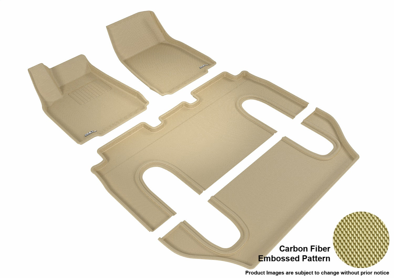 3D MAXpider L1TL00101502 KAGU Floor Mat; Tan; 4 pc.; Front Rear and Third Row; 3D MAXpider L1TL00101502