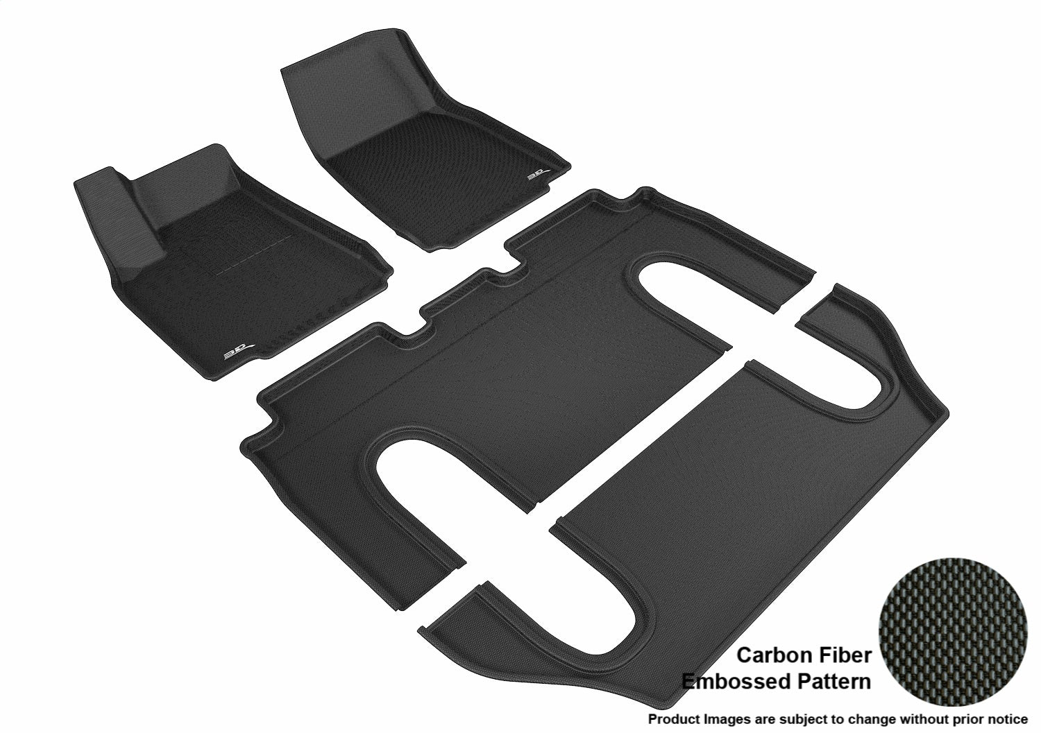 3D MAXpider L1TL00101509 KAGU Floor Mat; Black; 4 pc.; 2 pc. Front Row; 1 pc. 2nd Row; 1 pc. 3rd Row; 3D MAXpider L1TL00101509