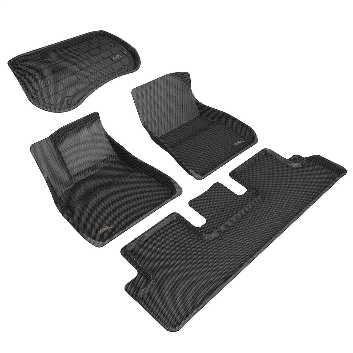3D MAXpider L1TL00401509 KAGU Floor Mat; Black; 3 pc.; 2 pc. Front Row; 1 pc. 2nd Row; 3D MAXpider L1TL00401509