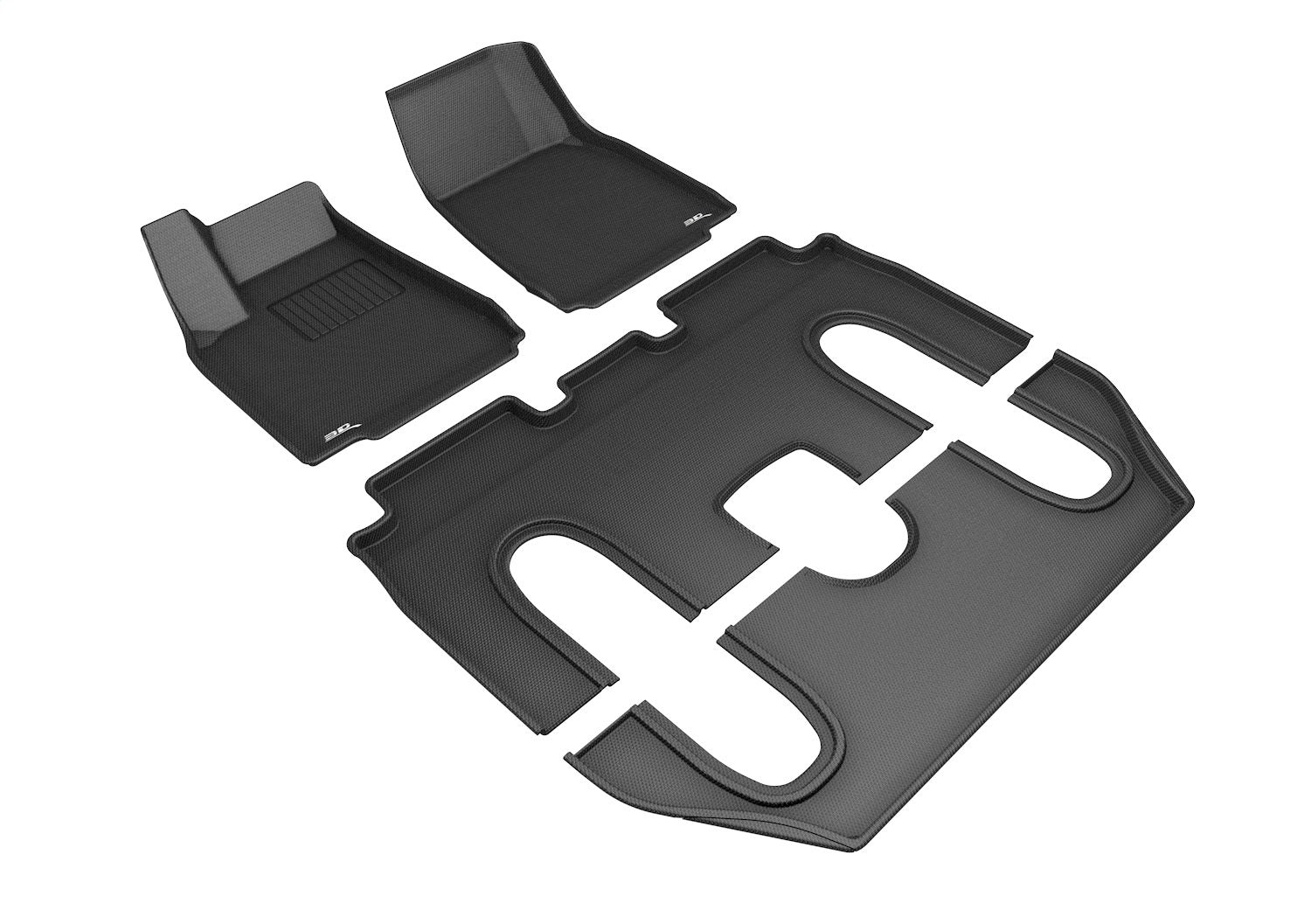 3D MAXpider L1TL00901509 KAGU Floor Mat; Black; 4 pc.; 2 pc. Front Row; 1 pc. 2nd Row; 1 pc. 3rd Row; 3D MAXpider L1TL00901509