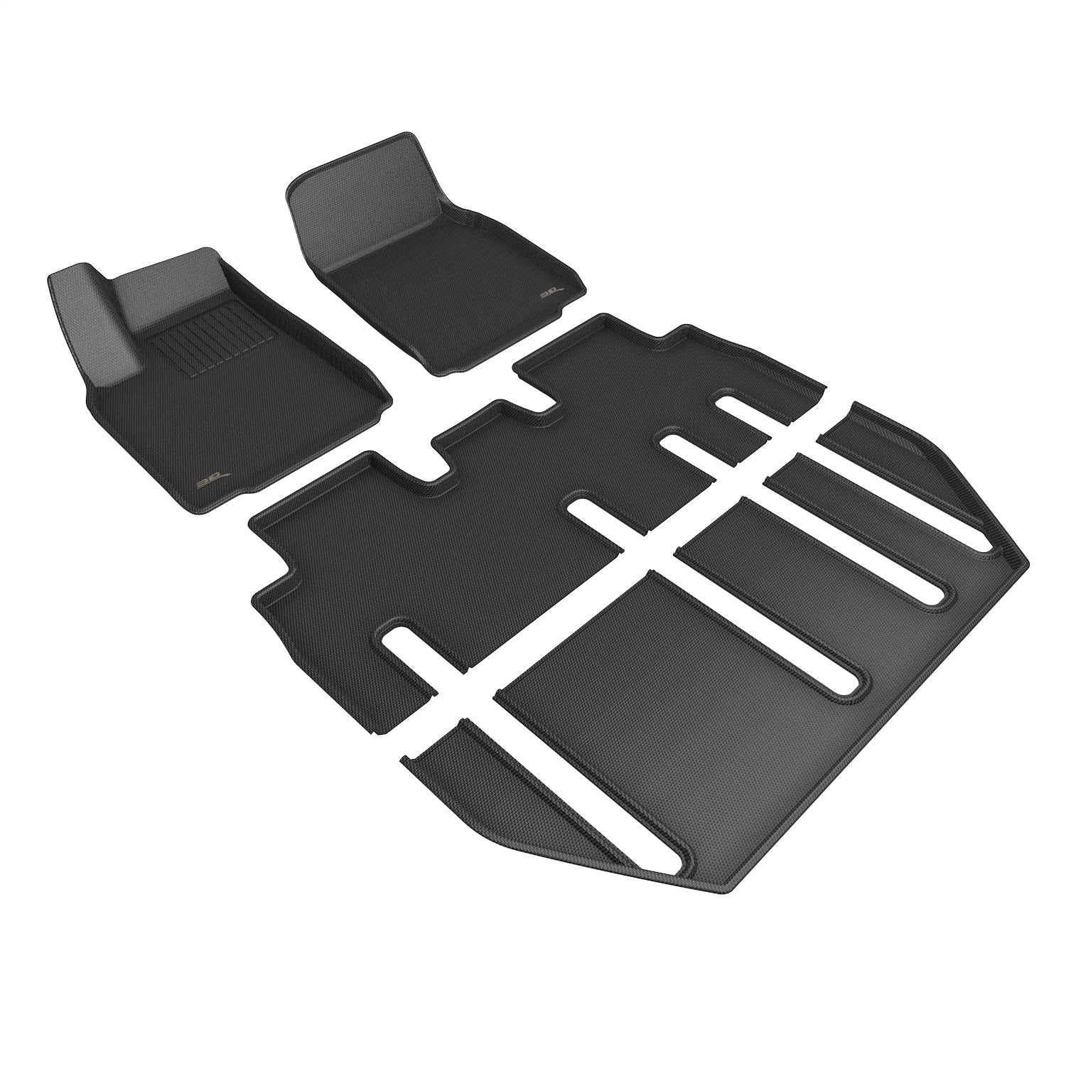 3D MAXpider L1TL04801509 KAGU Floor Mat; Black; 4 pc.; 2pc. Front Row; 1 pc. 2nd Row; 1 pc. 3rd Row; 3D MAXpider L1TL04801509