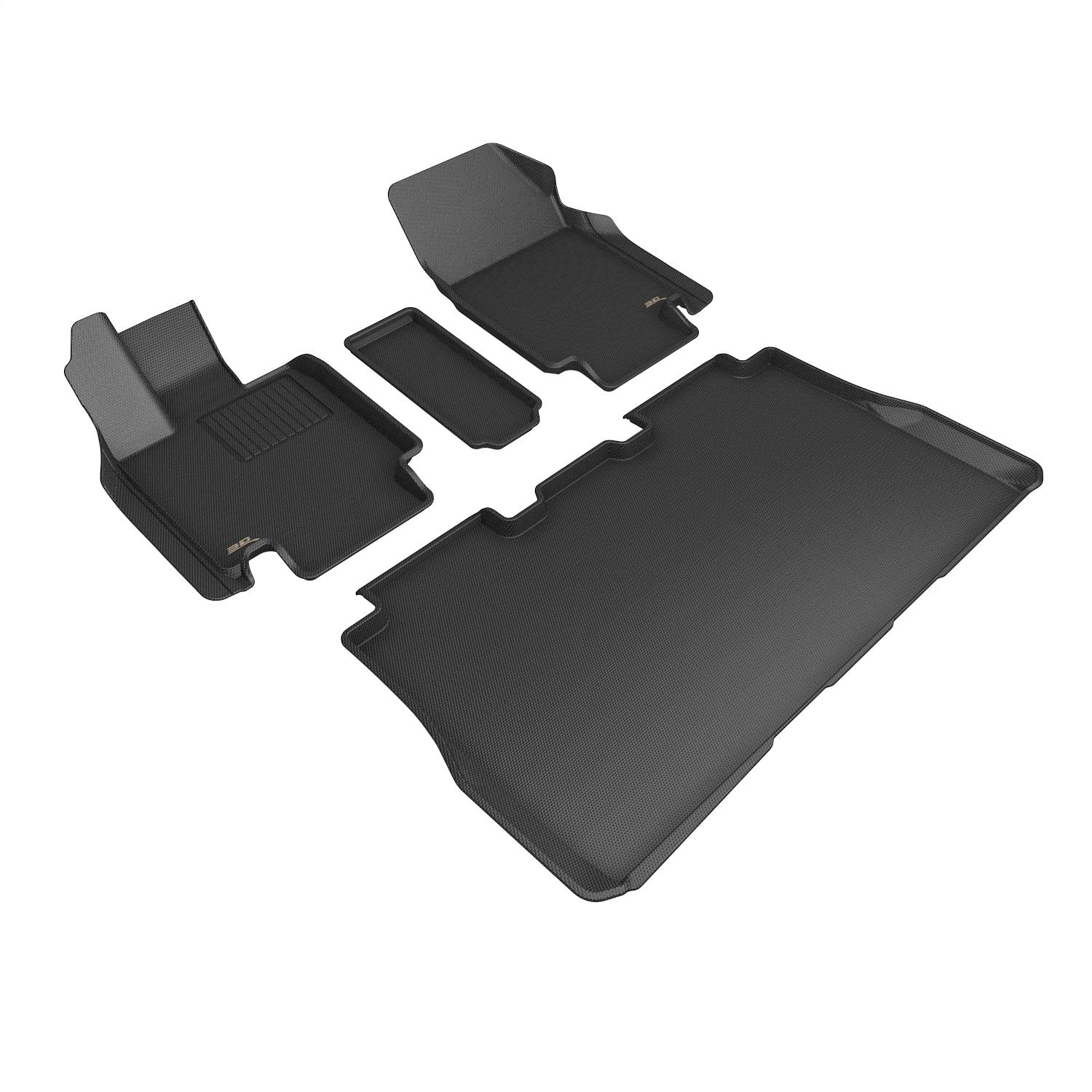 3D MAXpider L1TL05001509 KAGU Floor Mat; Black; 4 pc.; 2 pc. Front Row; 2 pc. 2nd Row; 3D MAXpider L1TL05001509